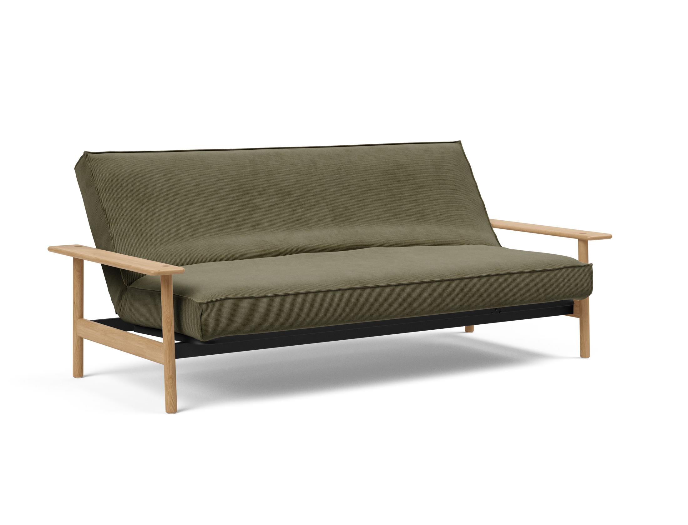 Erleben Sie das Balder Bettsofa 140 Sharp Plus Cover Soft Spring von Innovation Living – stilvolles skandinavisches Design, das Komfort und Vielseitigkeit für Ihr Zuhause bietet.