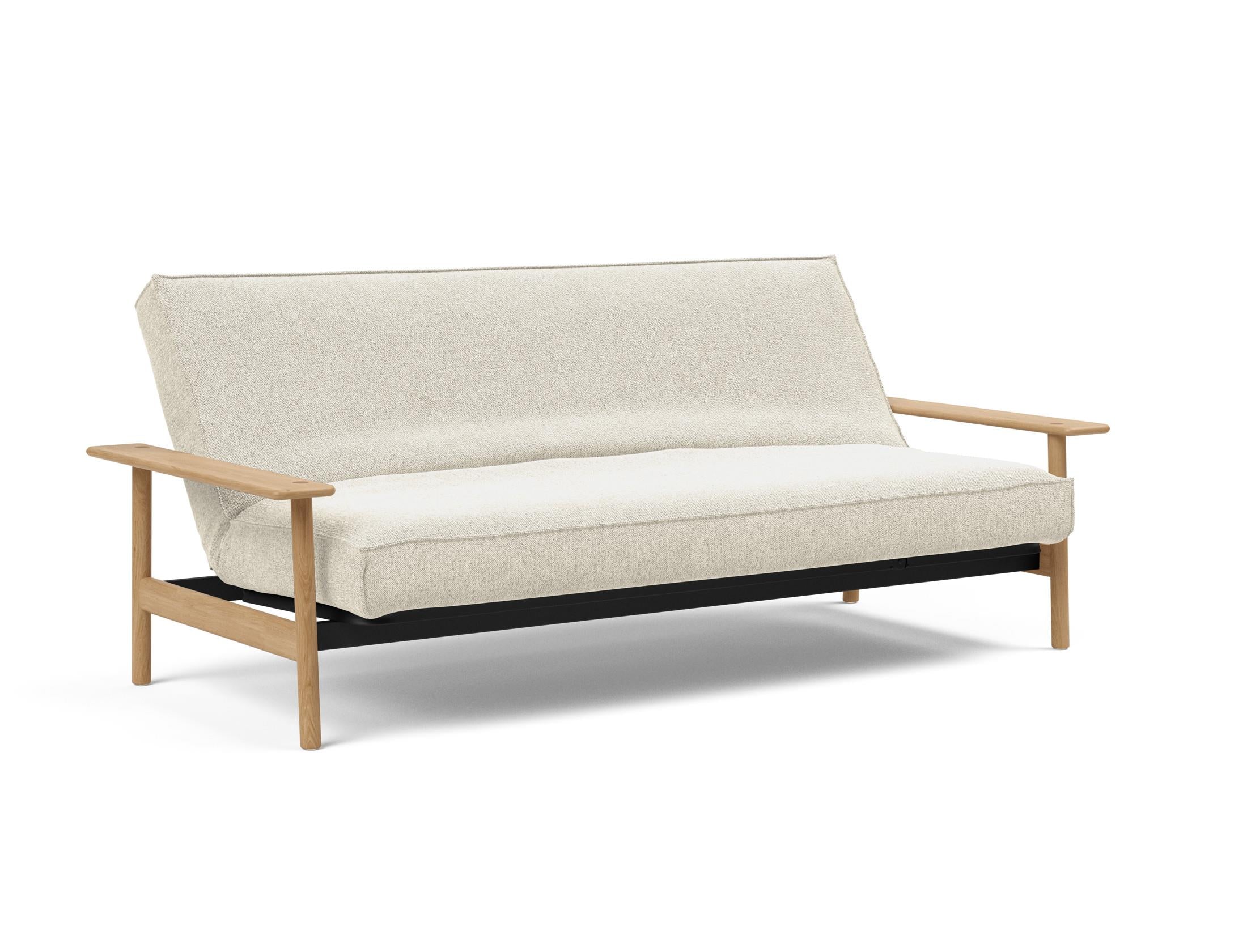 Erleben Sie das Balder Bettsofa 140 Sharp Plus Cover Soft Spring von Innovation Living – stilvolles skandinavisches Design, das Komfort und Vielseitigkeit für Ihr Zuhause bietet.