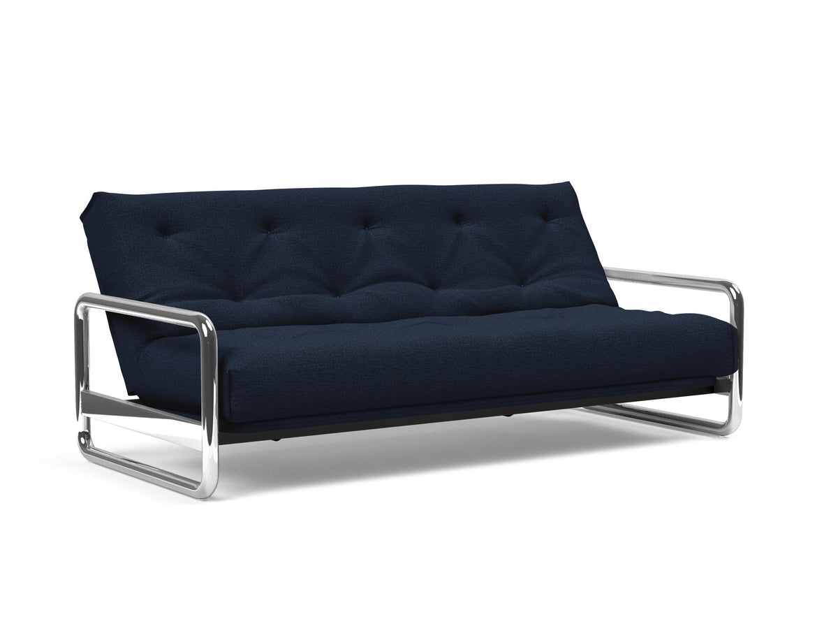 Lomira Schlafsofa 140 Nordic mit Gestellbezug Soft Spring in 528 Mixed Dance Blue präsentiert im Onlineshop von KAQTU Design AG. Bettsofa ist von Innovation Living