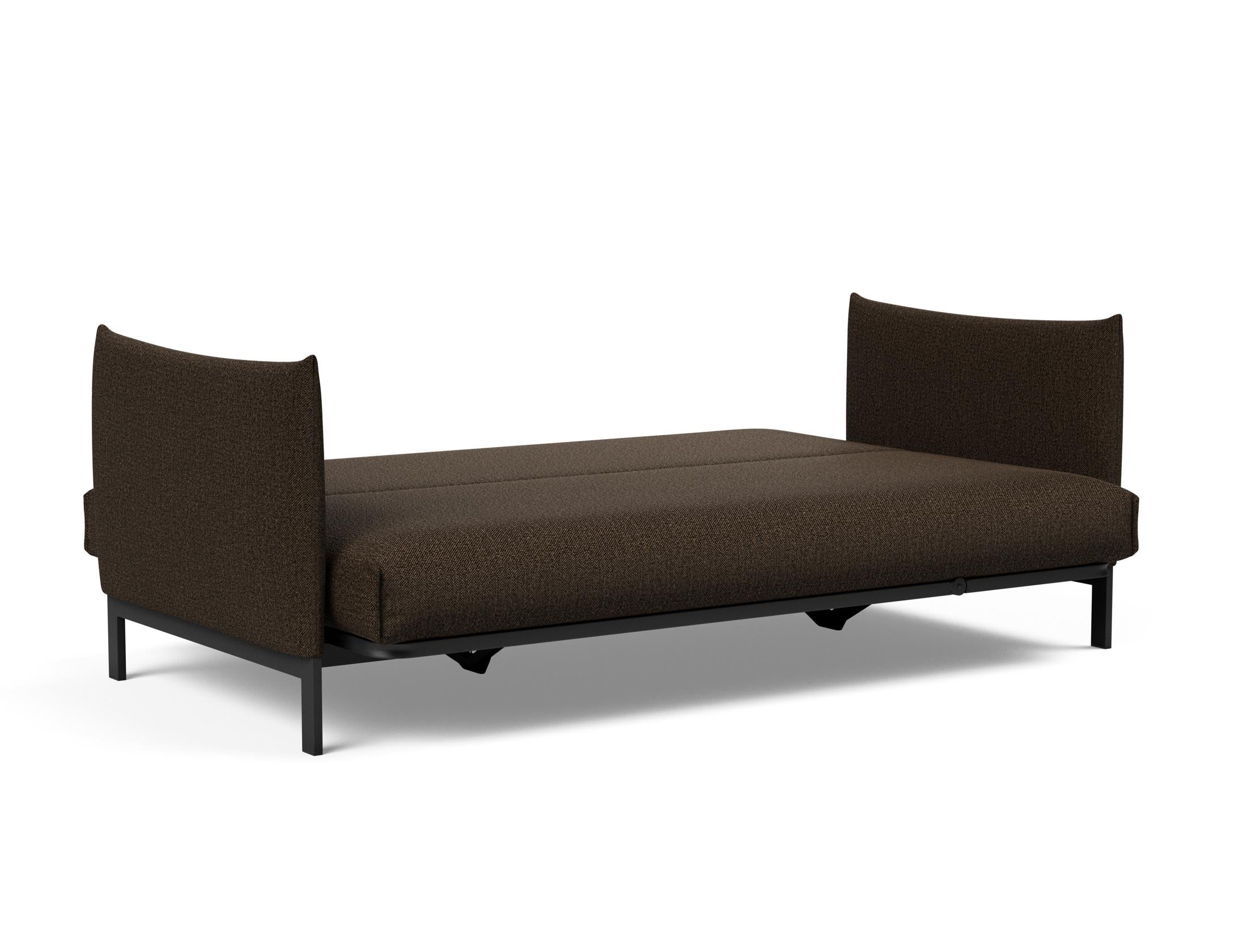 Erleben Sie das Junus 140 Bettsofa Nordic Cover von Innovation Living – eine elegante Lösung für Sitzen und Schlafen, ideal für kleine Räume.