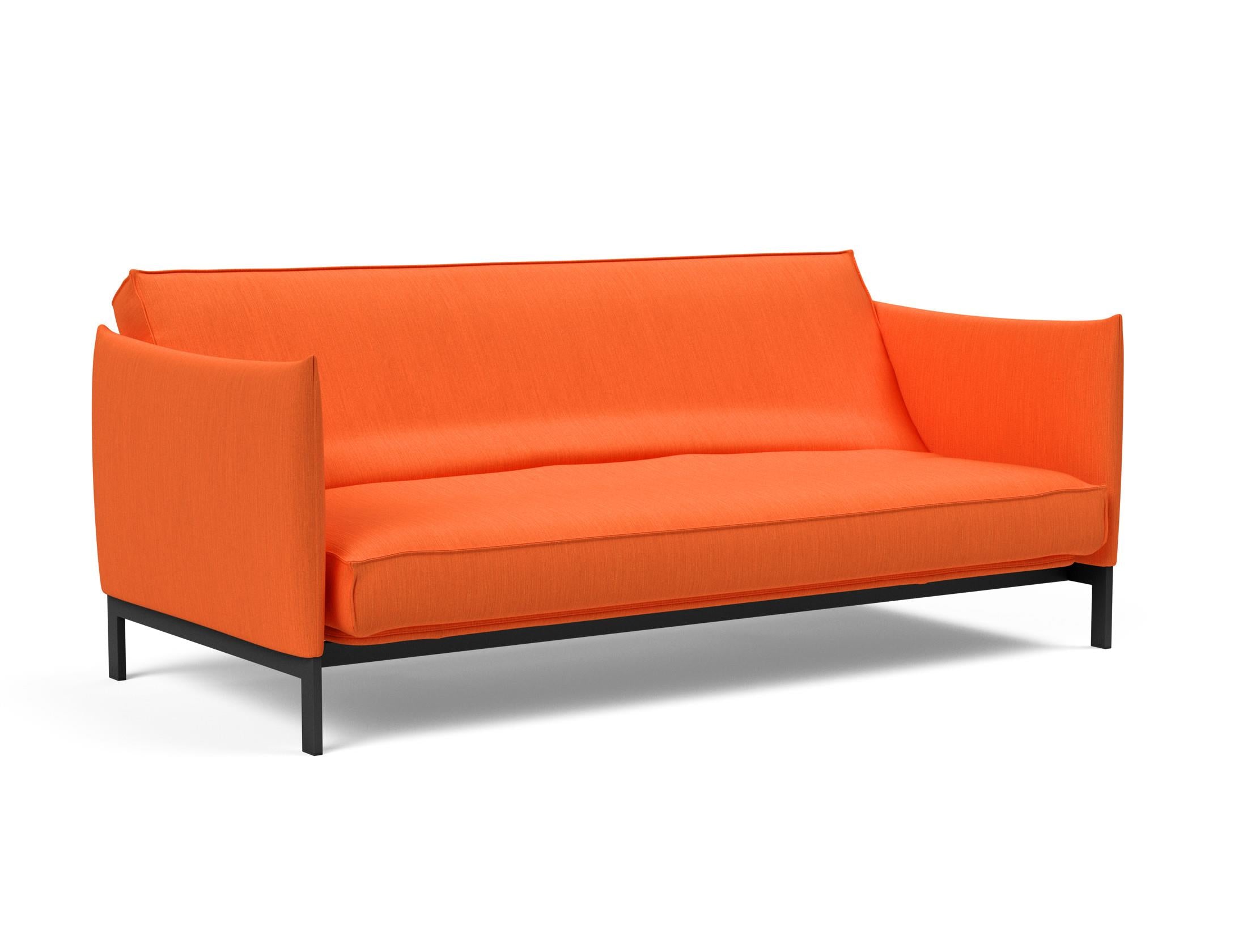 Erleben Sie das Junus 140 Bettsofa Sharp Plus Cover – modernes dänisches Design, ideal für kleine Räume, mit komfortabler Soft Spring Matratze und abnehmbarem Bezug.