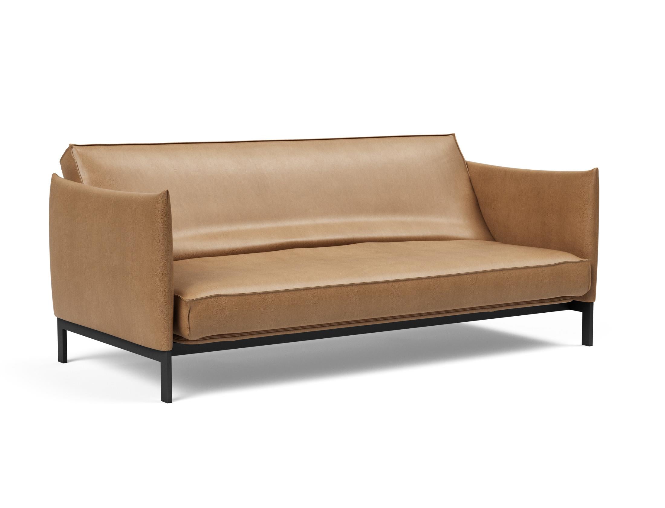 Erleben Sie das Junus 140 Bettsofa Sharp Plus Cover – modernes dänisches Design, abnehmbarer Bezug und luxuriöse Soft Spring Matratze für optimalen Komfort.