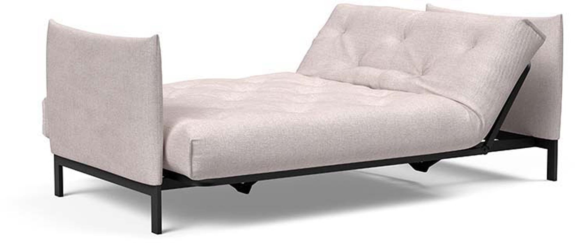 Erleben Sie das Junus 140 Bettsofa Nordic von Innovation Living – eine elegante Lösung für Schlafen und Entspannen mit hochwertiger Latex-Matratze.