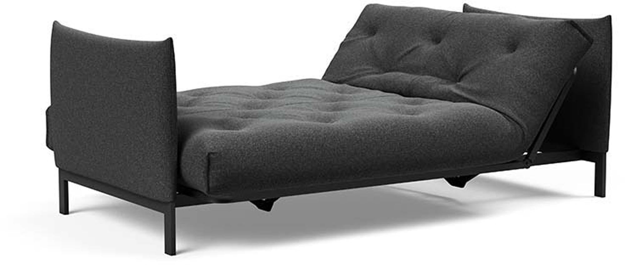 Erleben Sie das Junus 140 Bettsofa Nordic von Innovation Living – eine elegante Lösung für Schlafen und Entspannen mit hochwertiger Latex-Matratze.