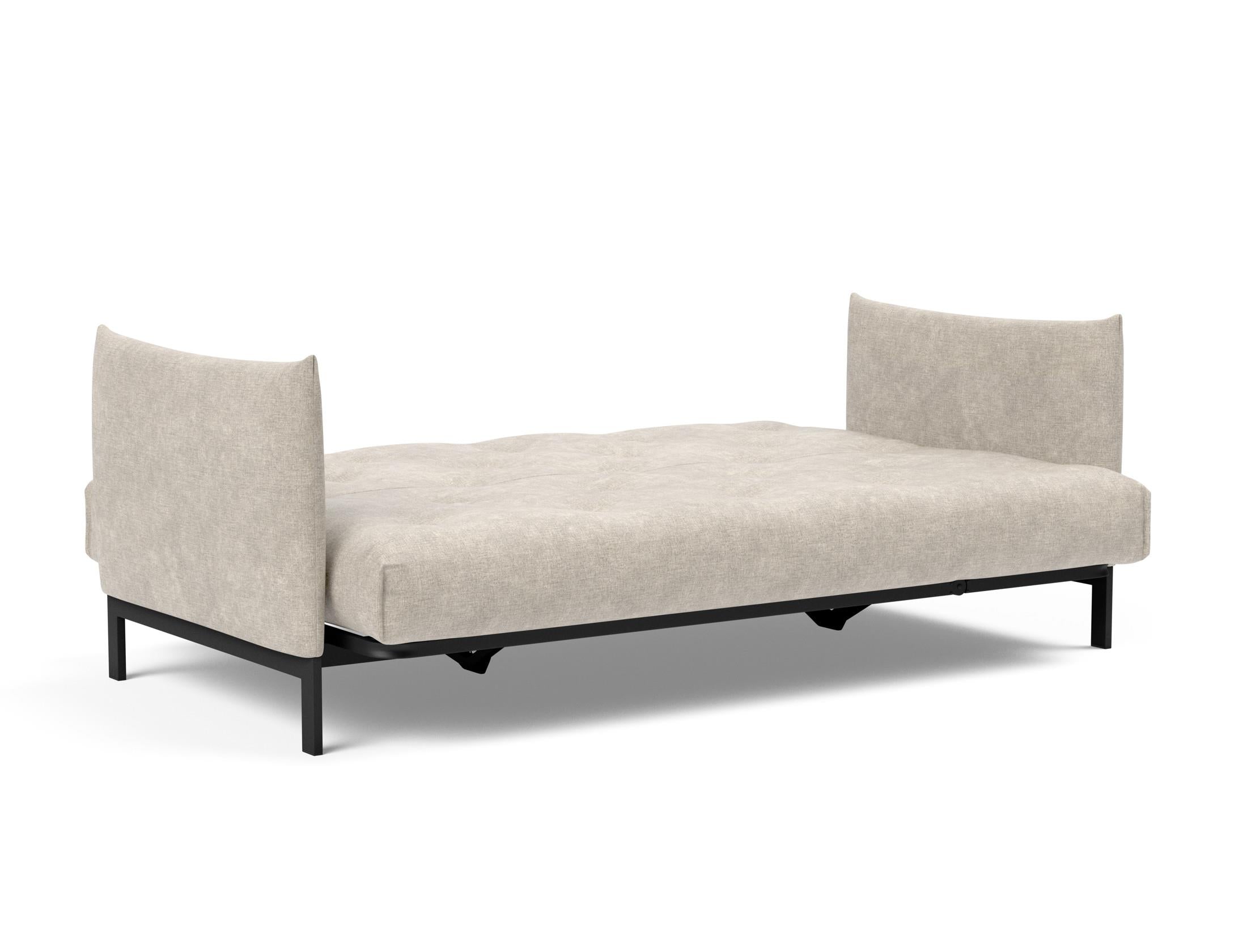 Erleben Sie das Junus 140 Bettsofa Nordic von Innovation Living: Stilvolles, funktionales Design, ideal für kleine Räume und höchsten Schlafkomfort.
