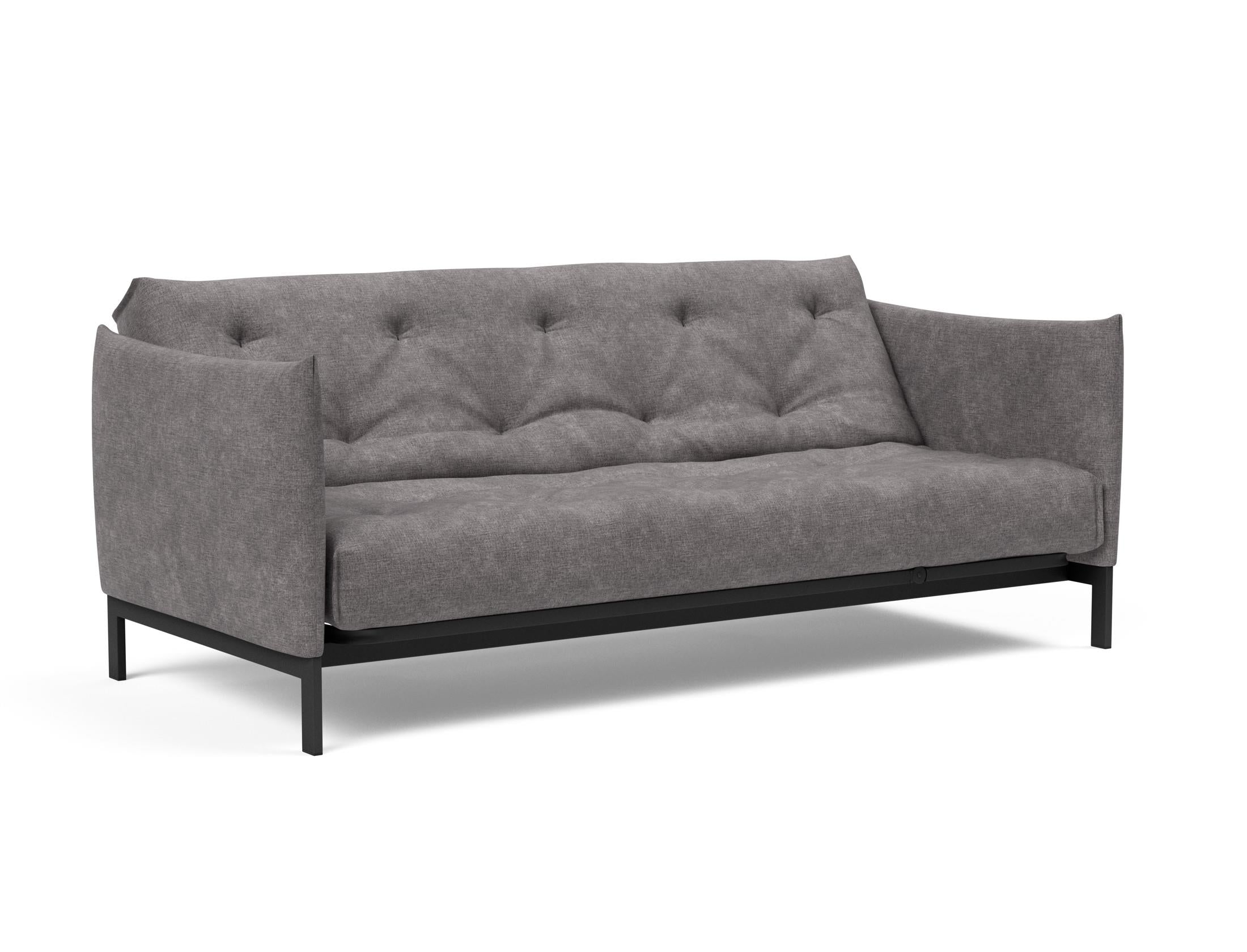 Erleben Sie das Junus 140 Bettsofa Nordic von Innovation Living: Stilvolles, funktionales Design, ideal für kleine Räume und höchsten Schlafkomfort.