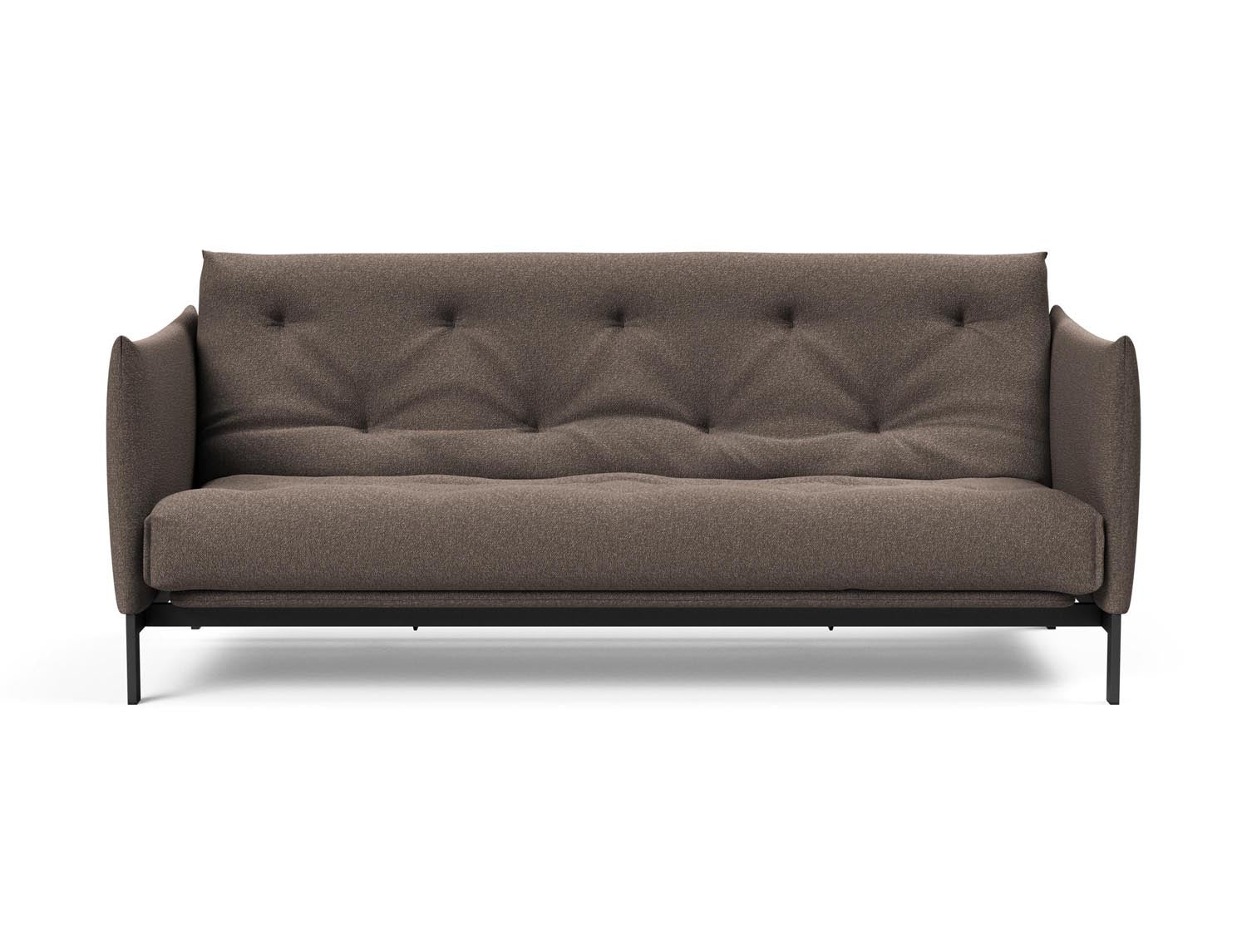 Stylisches Junus 140 Bettsofa im skandinavischen Stil, ideal für kleine Räume, bietet eine gemütliche Schlafgelegenheit und elegantes Design.