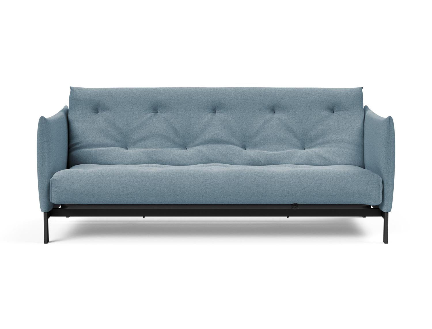 Stylisches Junus 140 Bettsofa im skandinavischen Stil, ideal für kleine Räume, bietet vielseitige Nutzung und hohen Sitzkomfort.
