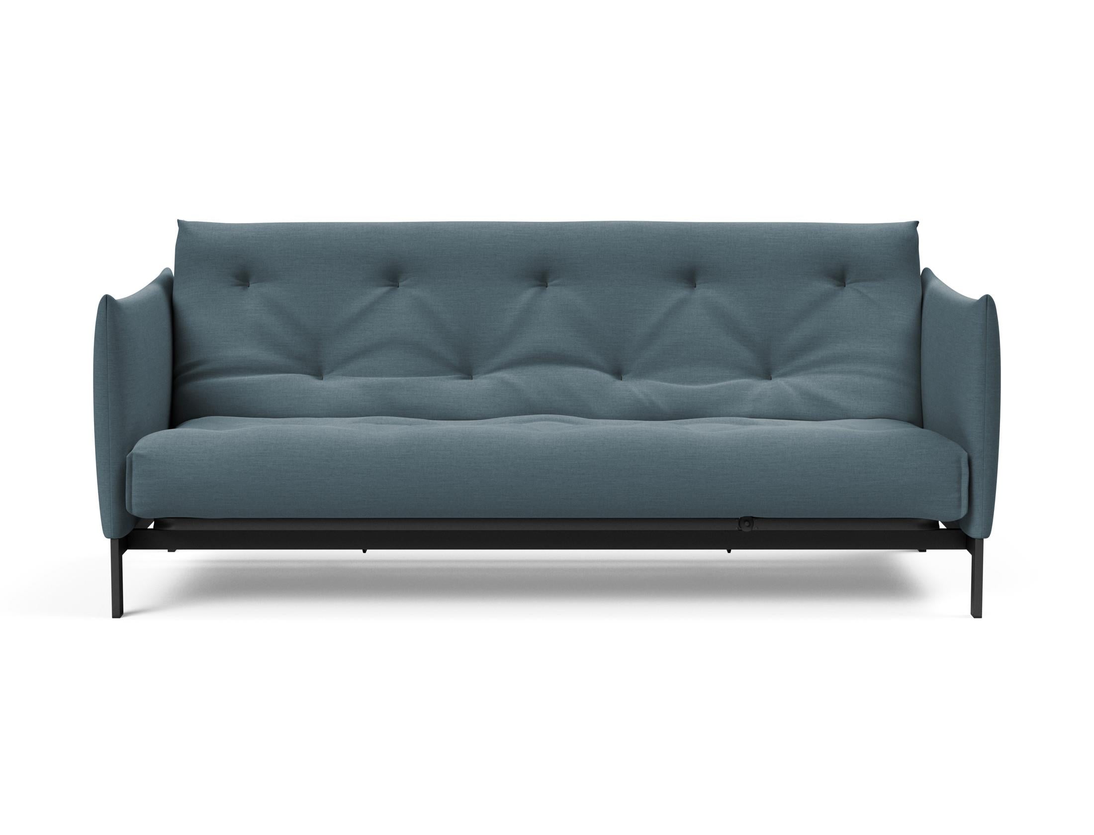 Stylisches Junus 140 Bettsofa im skandinavischen Stil, ideal für kleine Räume, bietet vielseitige Nutzung und hohen Sitzkomfort.