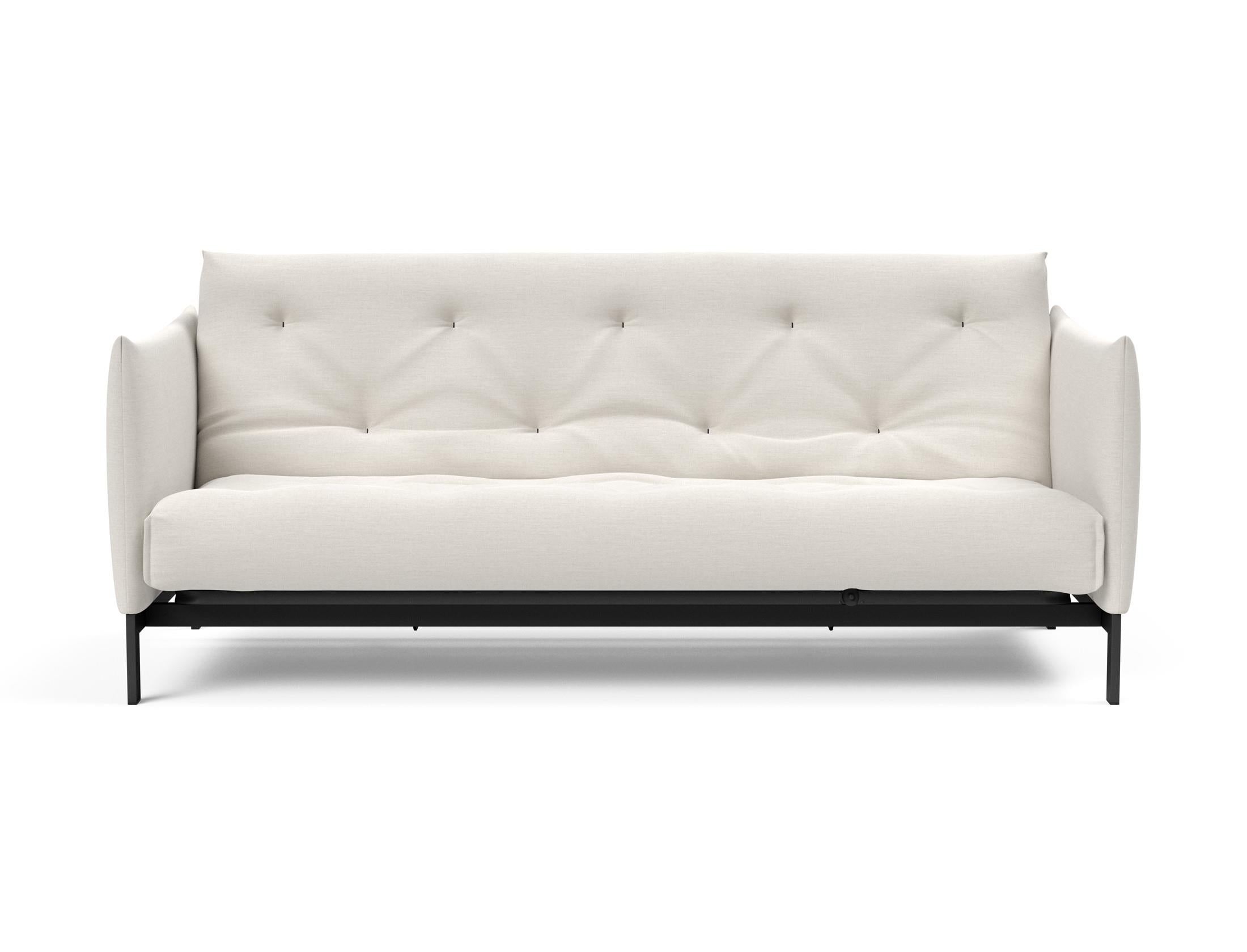 Modernes Junus 140 Bettsofa im Nordic Design, perfekt für kompakte Wohnräume, vereint Funktionalität und eleganten Komfort.