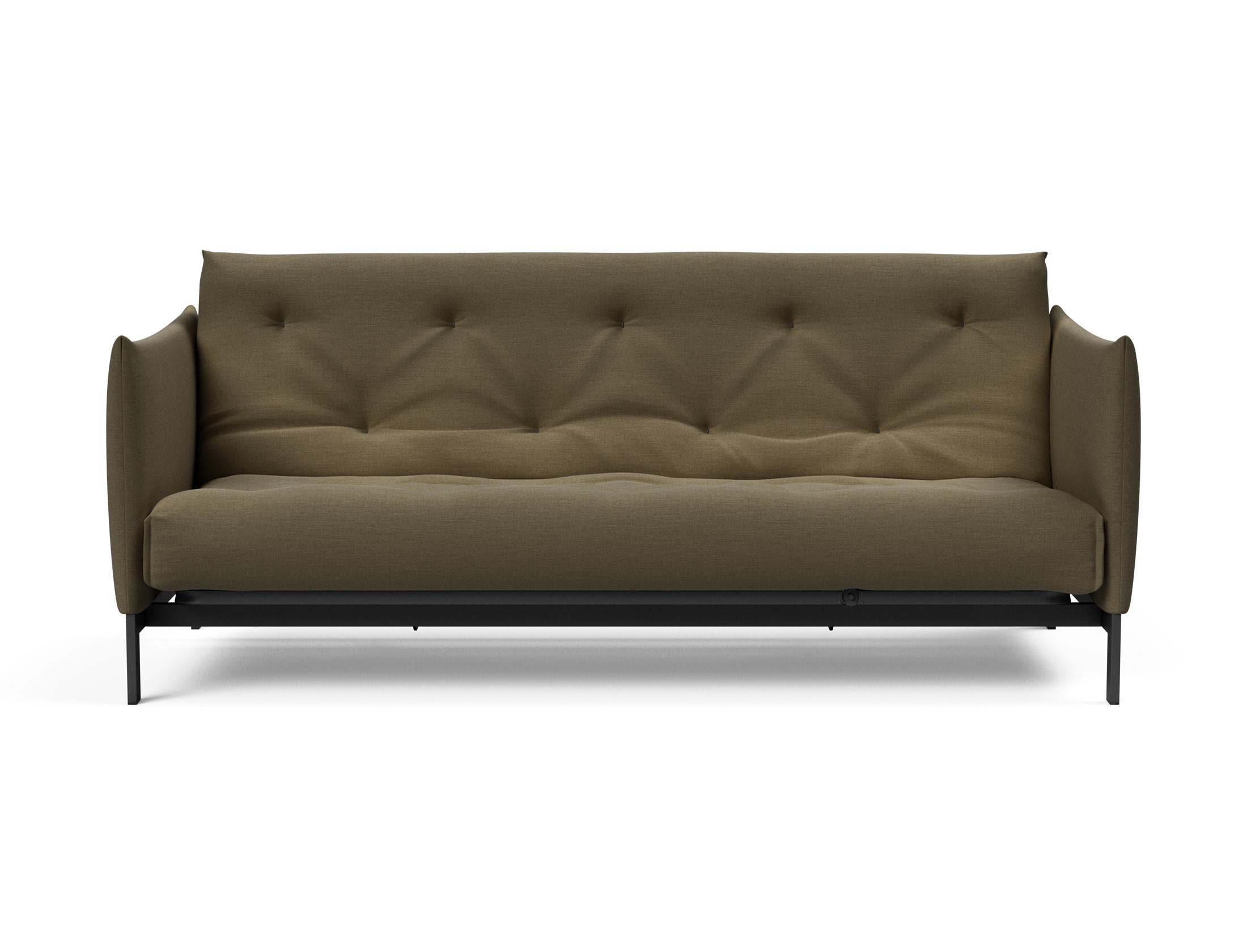 Stylisches Junus 140 Bettsofa im skandinavischen Stil, ideal für kleine Räume, bietet vielseitige Nutzung und hohen Sitzkomfort.