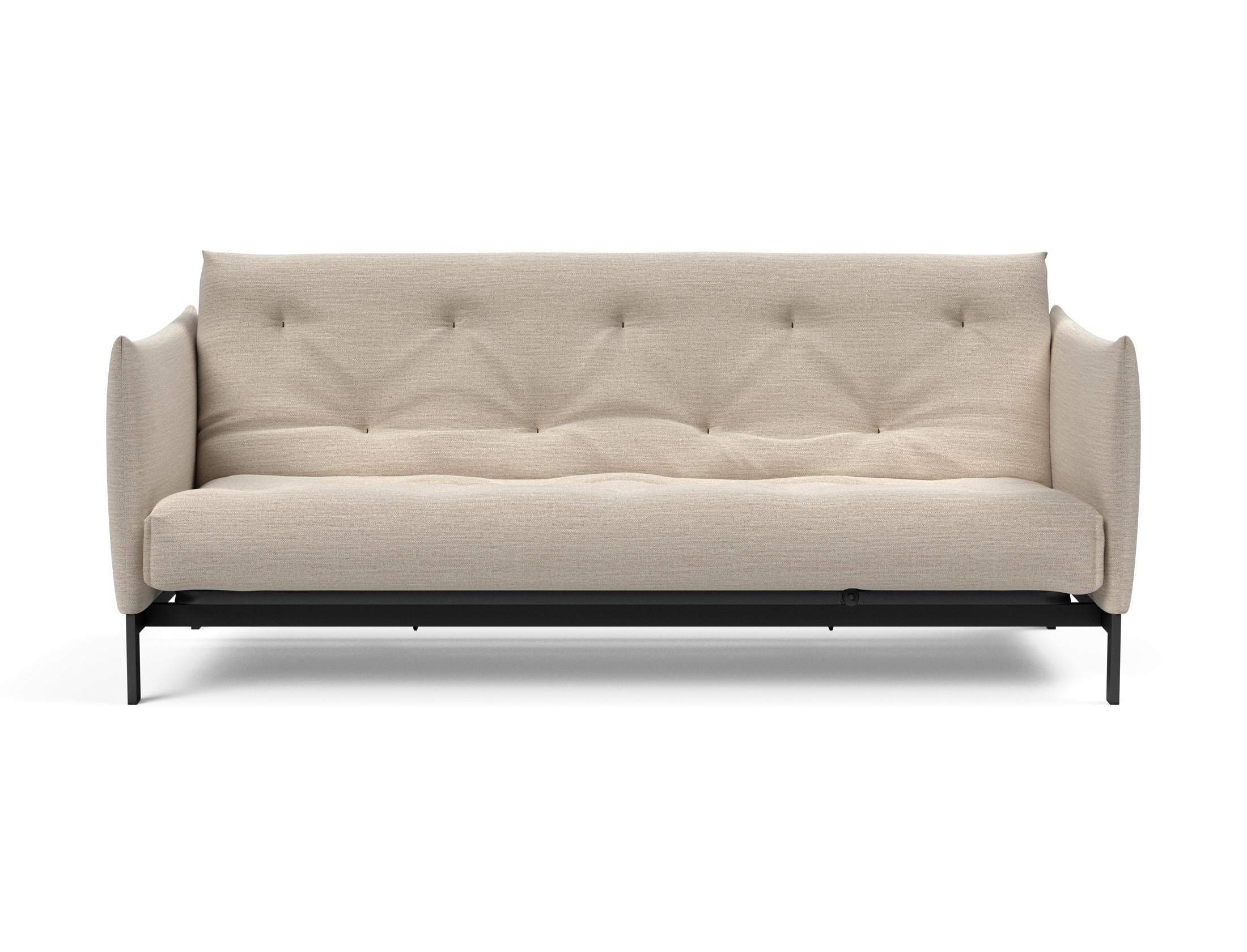 Stylisches Junus 140 Bettsofa im skandinavischen Stil, ideal für kleine Räume, bietet vielseitige Nutzung und hohen Sitzkomfort.