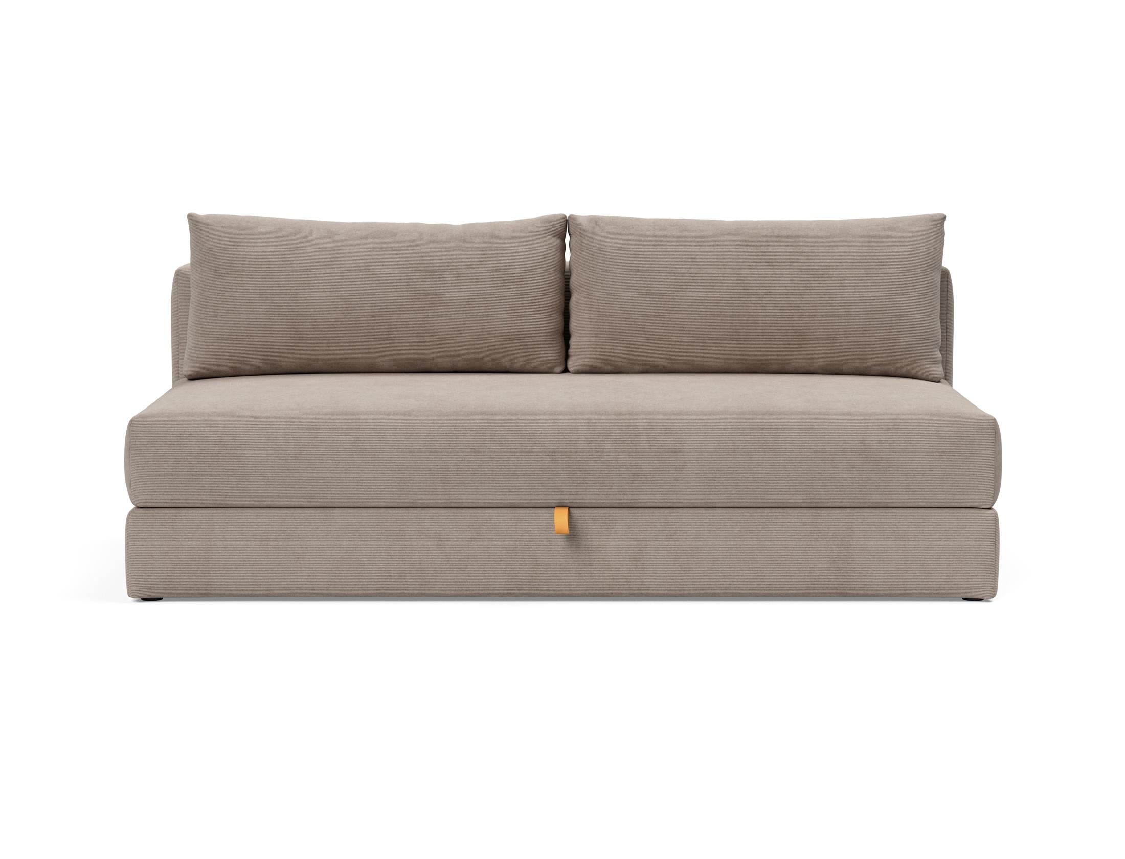 Osvald Sofabett 150: Elegantes Schlafsofa mit praktischem Stauraum. Ideal für kompakte Wohnräume, verwandelt sich schnell in ein gemütliches Bett.
