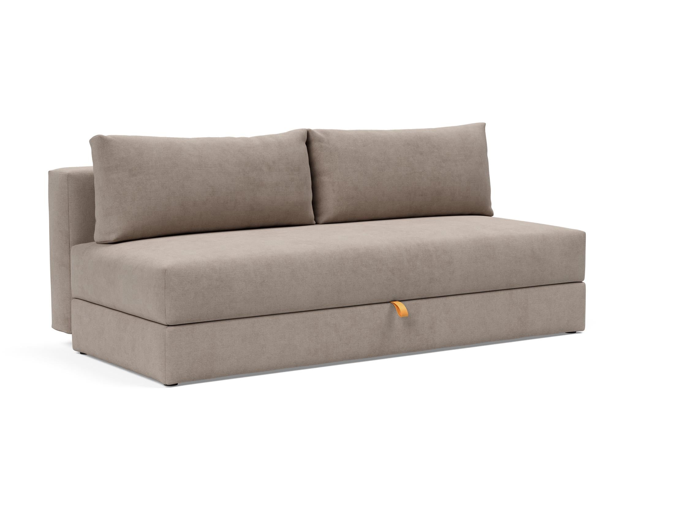 Osvald Sofabett 150: Elegantes Schlafsofa mit praktischem Stauraum. Ideal für kompakte Wohnräume, verwandelt sich schnell in ein gemütliches Bett.