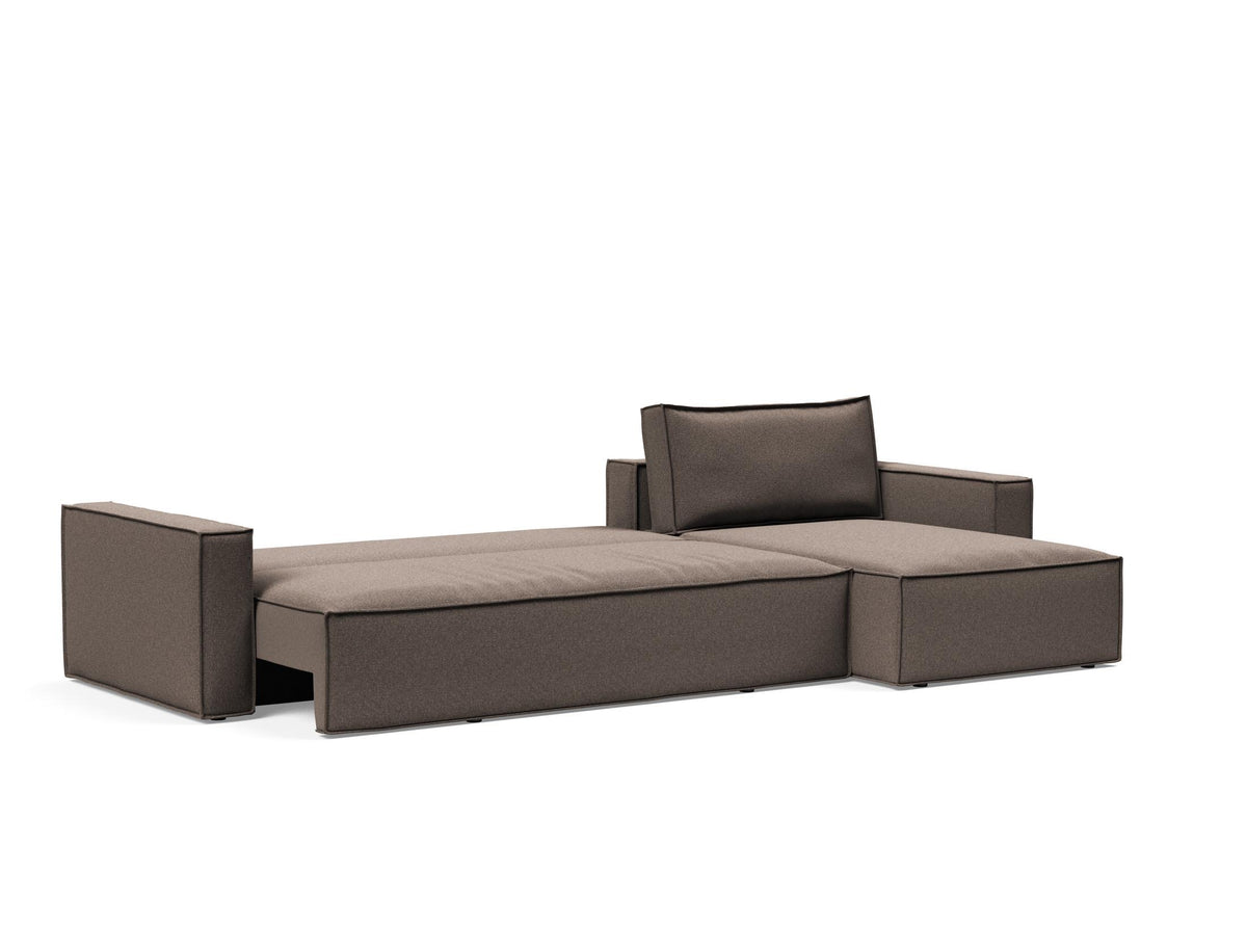 Newilla Bettsofa mit Lounger in 530 Bouclé Taupe präsentiert im Onlineshop von KAQTU Design AG. Bettsofa rechts ist von Innovation Living