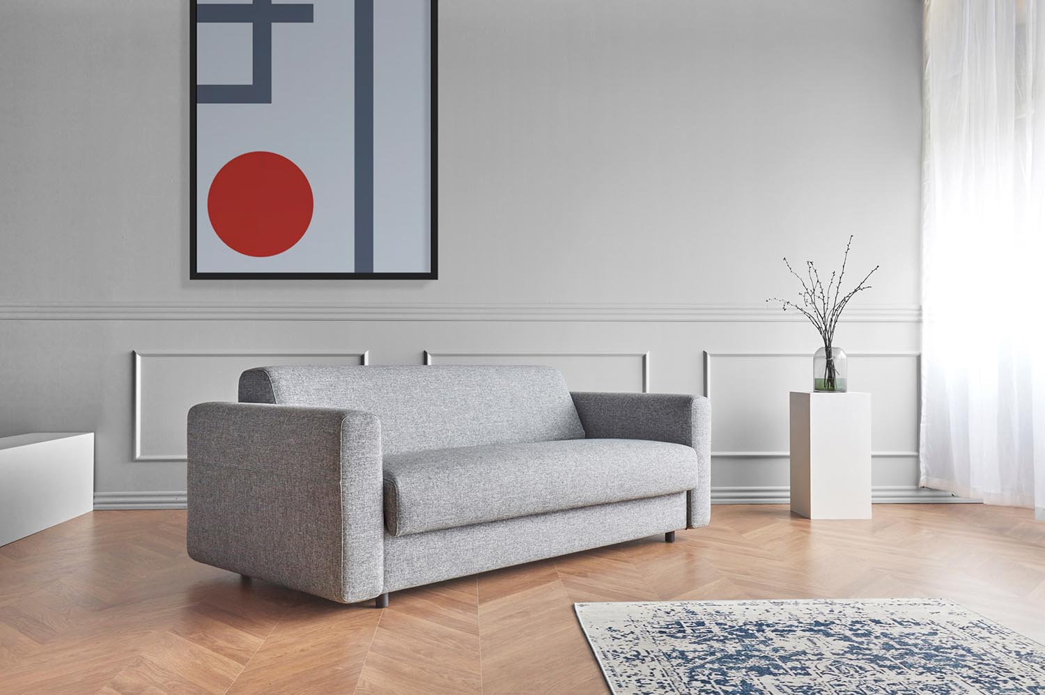 Entdecken Sie das Killian Klappsofa 140 von Innovation Living – ein elegantes, vielseitiges Sofa mit Dual-Matratze für optimalen Schlafkomfort.
