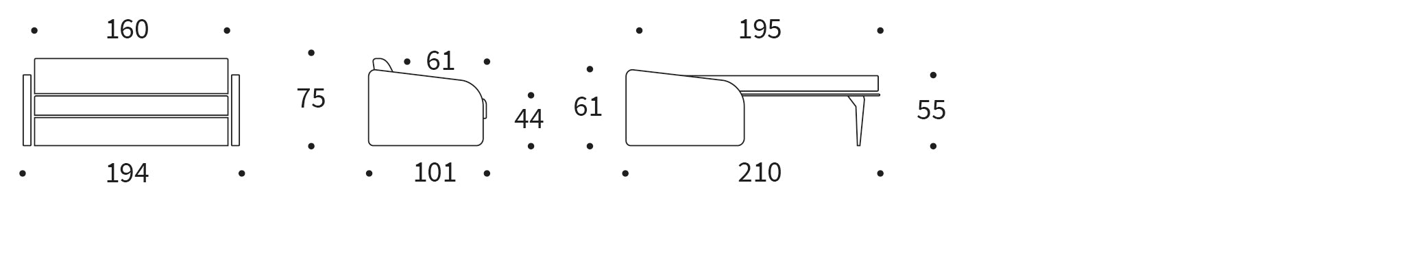 Entdecken Sie das Eivor Klappsofa 160 von Innovation Living: stilvolles Design, komfortable Federkernmatratze und praktische Pflege für kleine Räume.