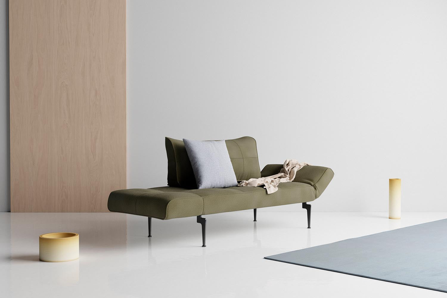 Erleben Sie das Zeal Klappsofa 70 Laser von Innovation Living – ein elegantes, platzsparendes Sofa, das sich mühelos in ein bequemes Bett verwandelt.
