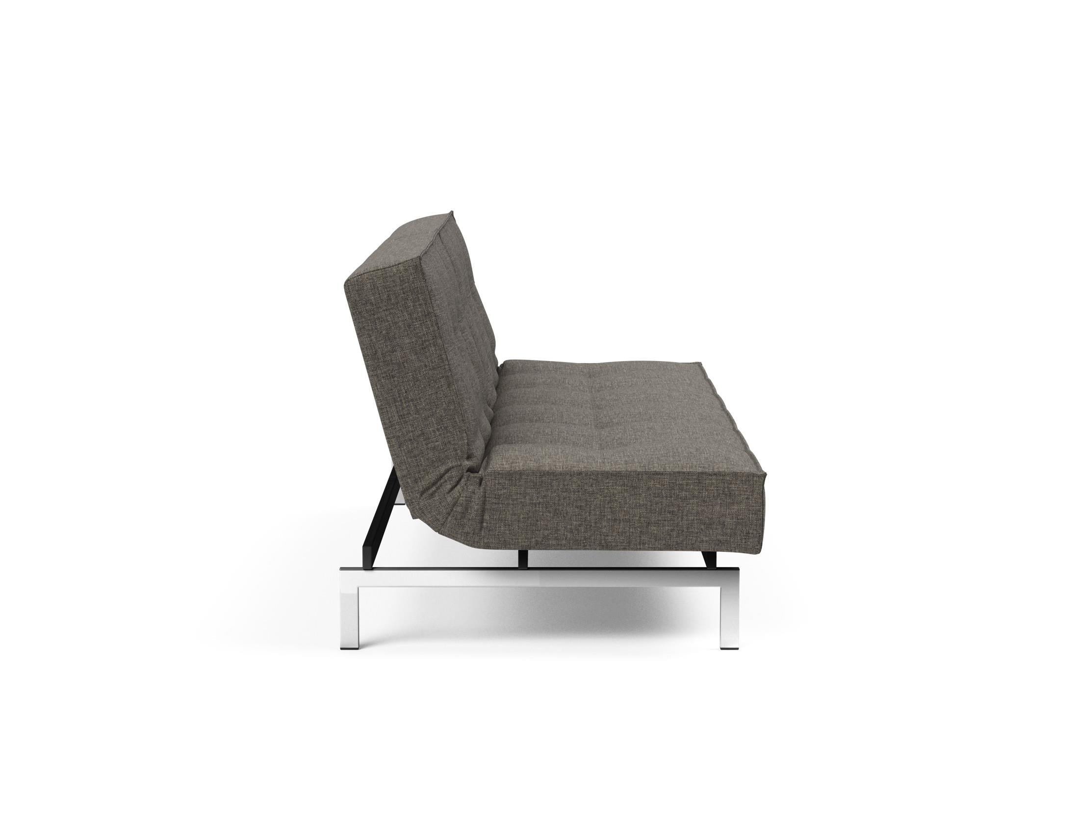 Erleben Sie das elegante Splitback Sofabett 115 Chrom von Innovation Living – ideal für moderne Räume und entspannende Schlafmomente.