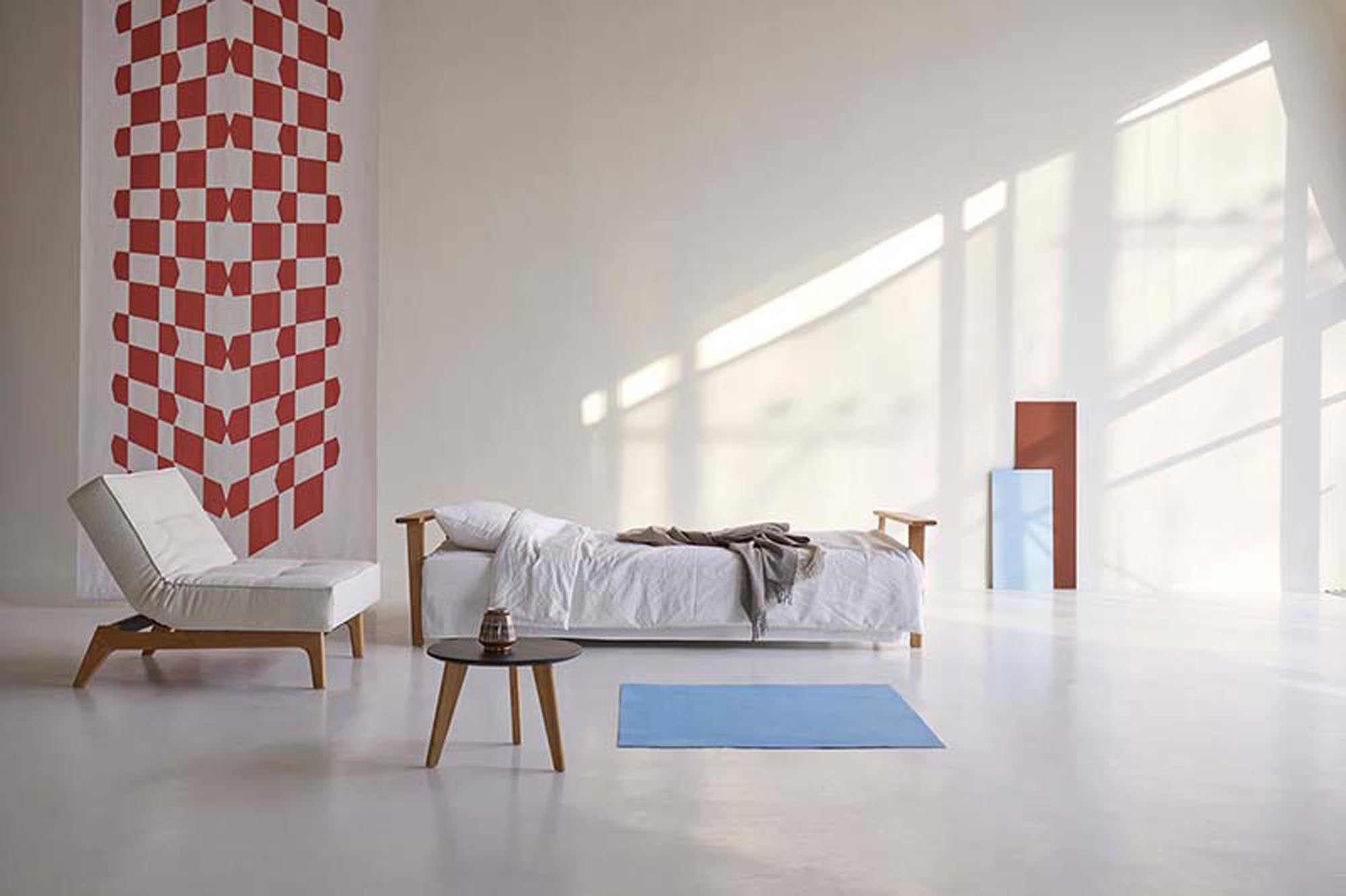 Erleben Sie das stilvolle Splitback Sofabett 115 Frej von Innovation Living – ideal für platzsparende Lösungen und zeitgemäße Einrichtung.