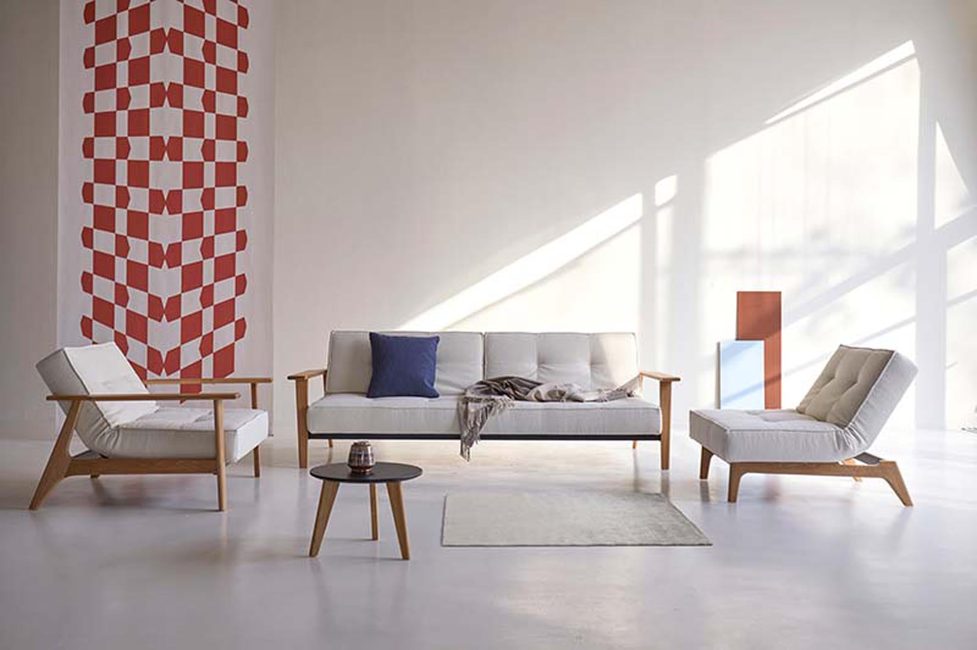 Erleben Sie das stilvolle Splitback Sofabett 115 Frej von Innovation Living – ideal für platzsparende Lösungen und zeitgemäße Einrichtung.