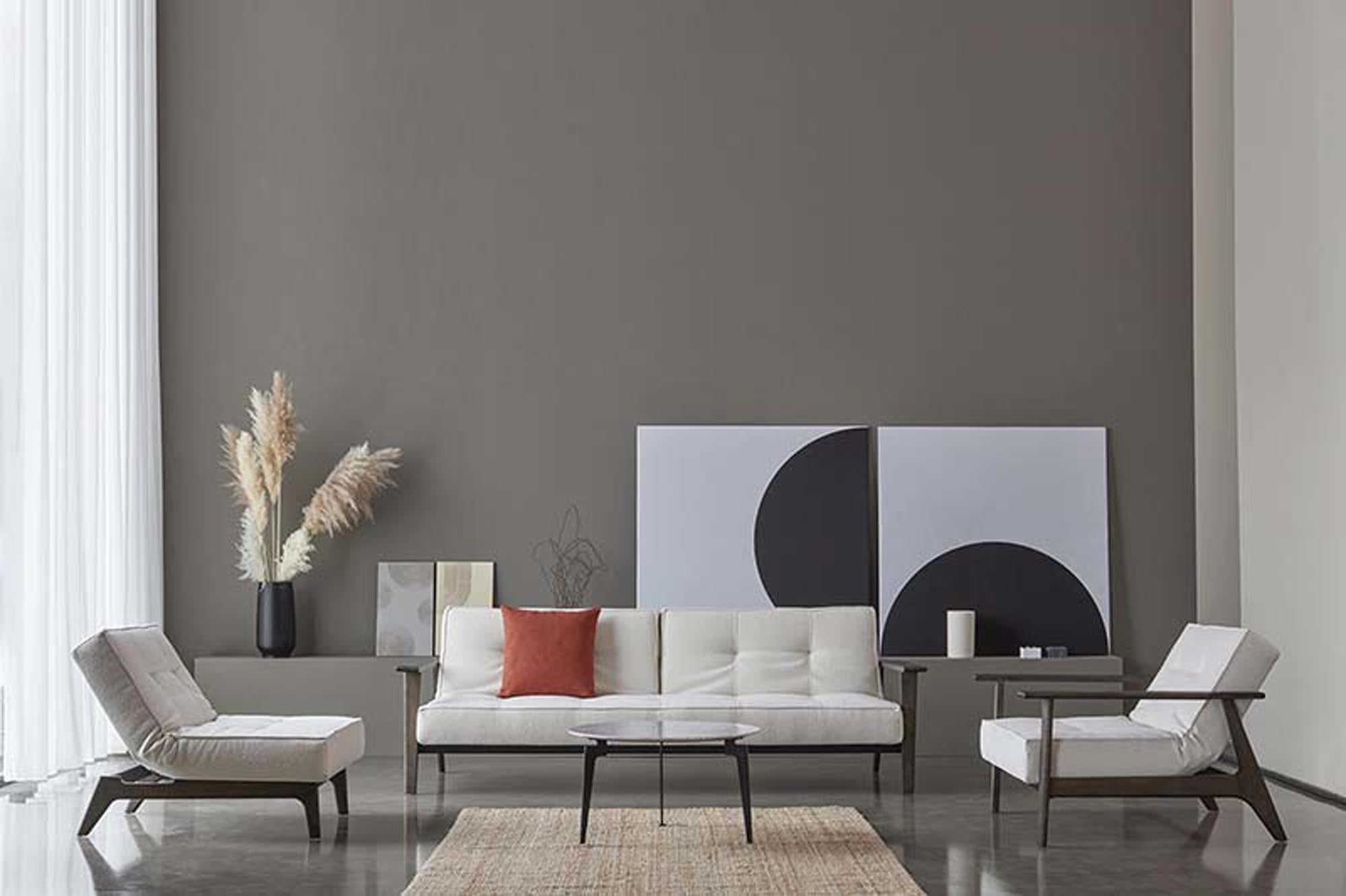 Erleben Sie das stilvolle Splitback Sofabett 115 Frej von Innovation Living – ideal für platzsparende Lösungen und zeitgemäße Einrichtung.