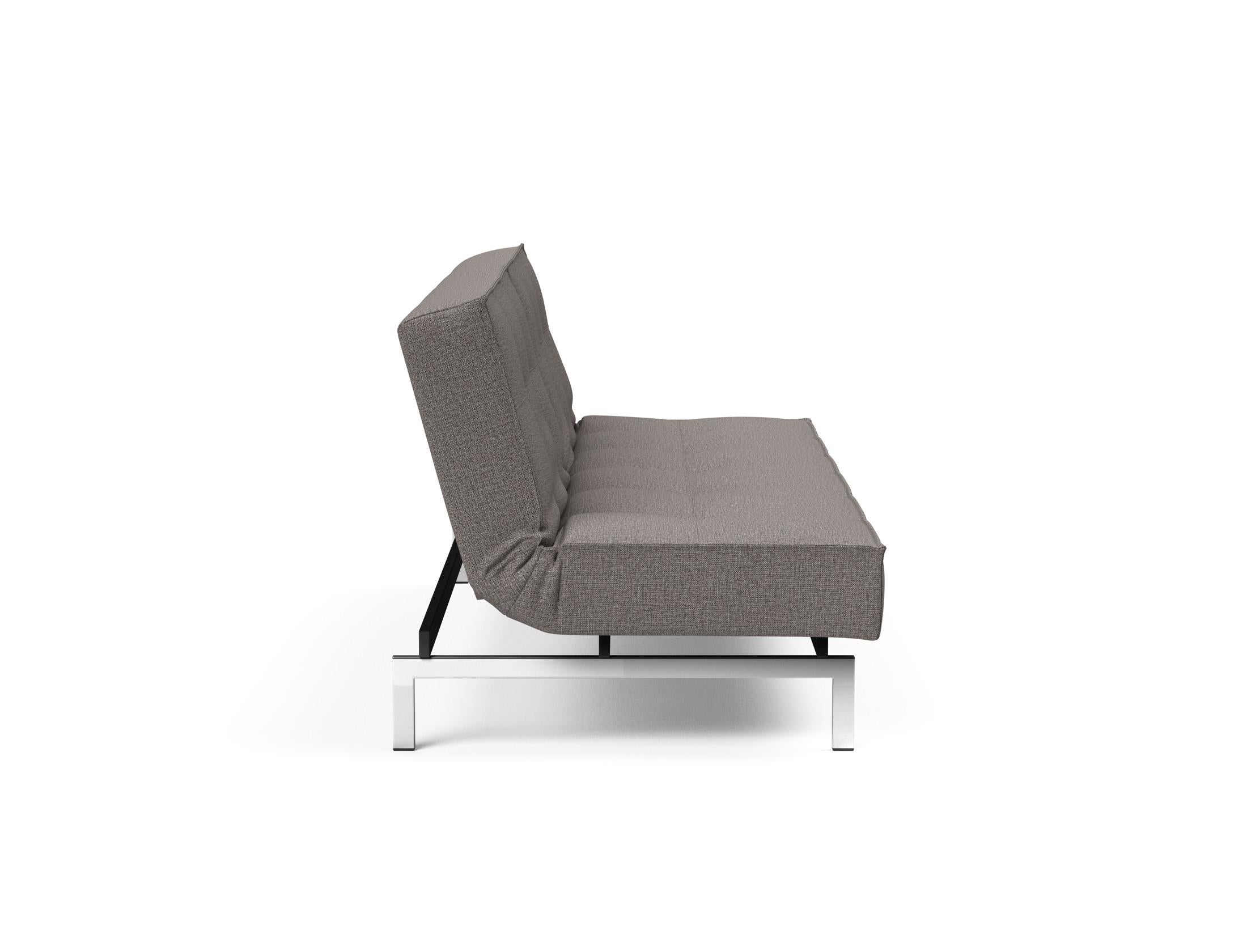 Erleben Sie das elegante Splitback Sofabett 115 Chrom von Innovation Living – ideal für moderne Räume und entspannende Schlafmomente.