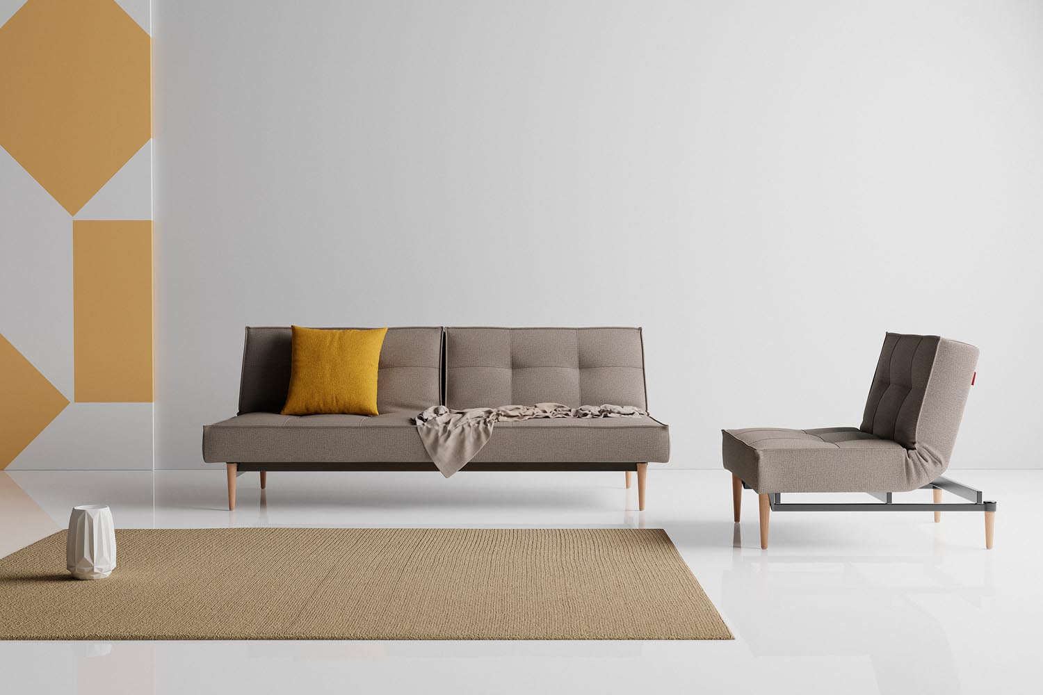 Erleben Sie das stilvolle Splitback Sofabett 115 Styletto von Innovation Living – ideal für flexible Wohnlösungen und zeitgemäßes Design.