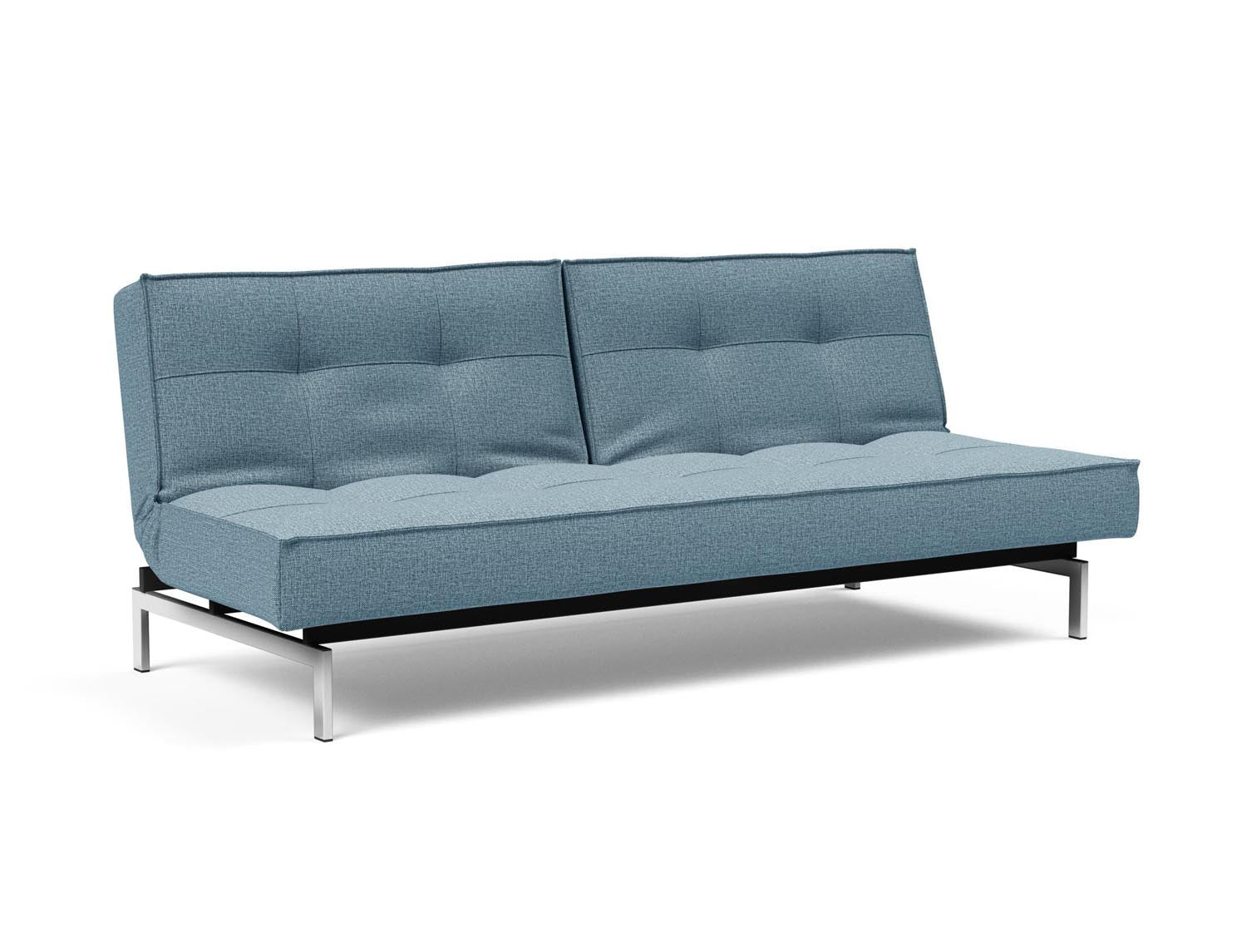 Erleben Sie das elegante Splitback Sofabett 115 Chrom von Innovation Living – ideal für moderne Räume und entspannende Schlafmomente.