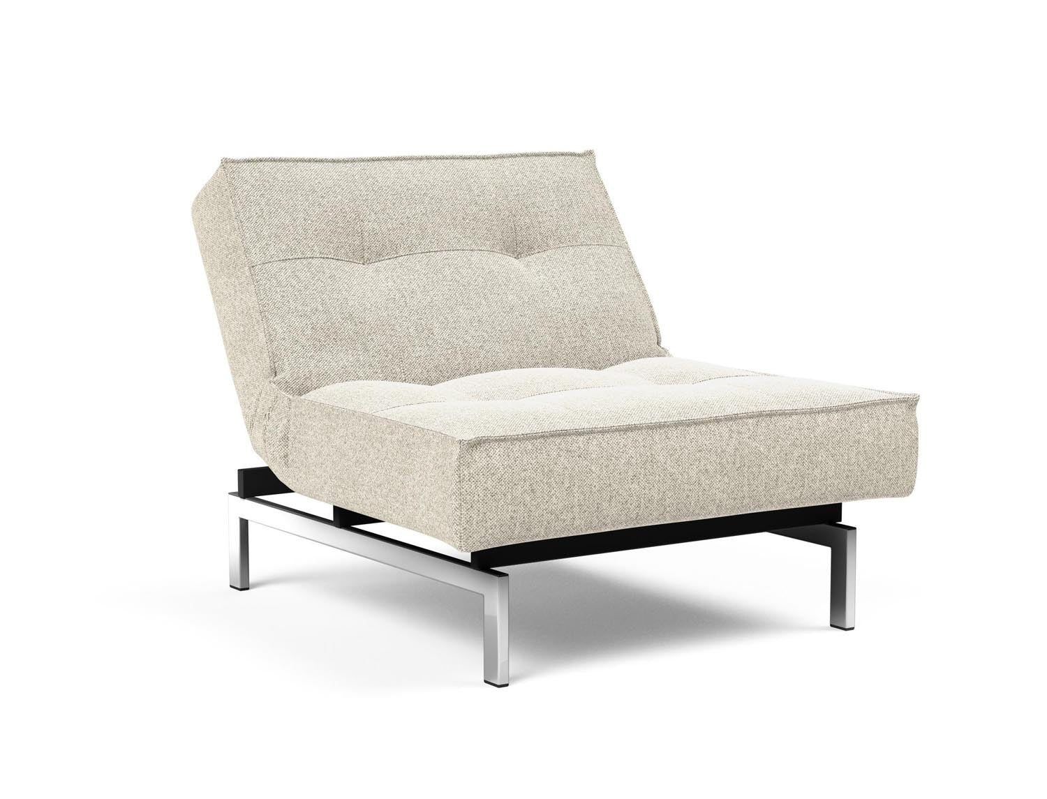 Entdecken Sie den stilvollen Splitback Chrome Sessel von Innovation Living – ein elegantes Möbelstück, das Komfort und modernes Design vereint.