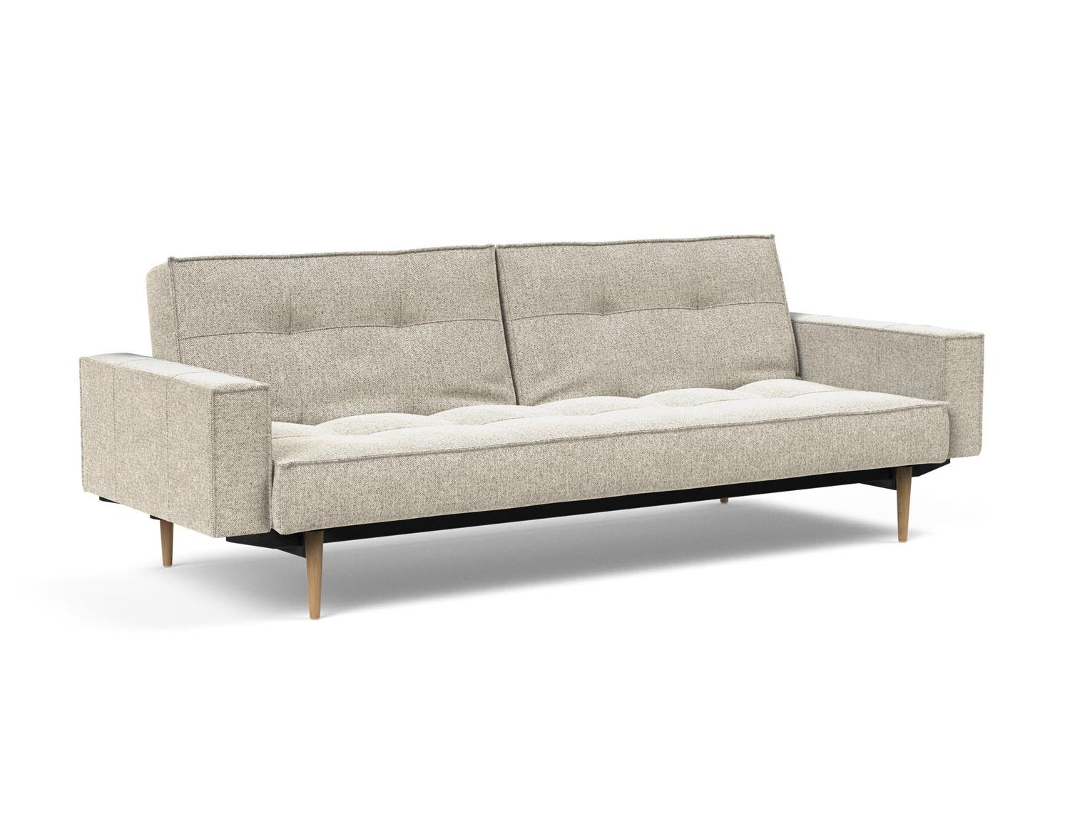 Elegantes Splitback Sofabett 115 Styletto mit Armlehnen von Innovation Living – perfekt für stilvolle Räume und vielseitige Schlaflösungen.