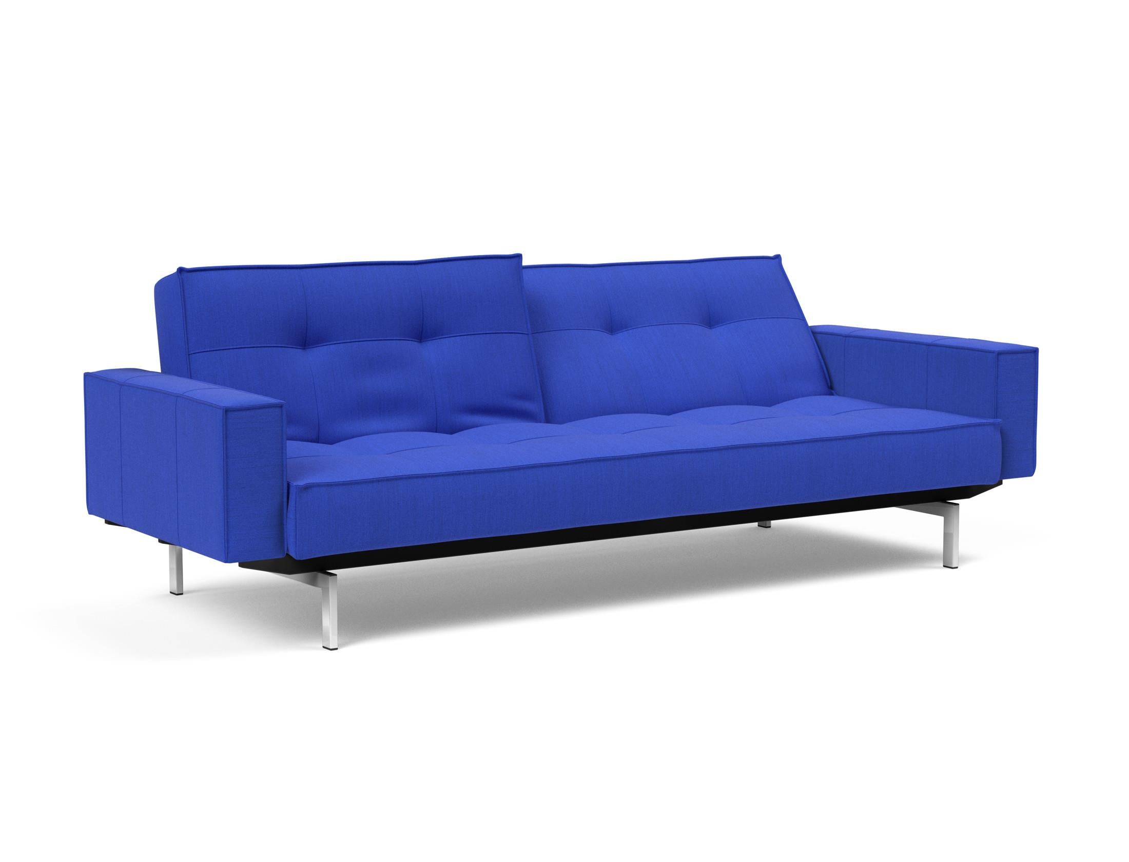 Stilvolles Splitback Sofabett 115 Chrom mit Armlehnen von Innovation Living – perfektes Möbelstück für Komfort und Eleganz in jedem Wohnraum.