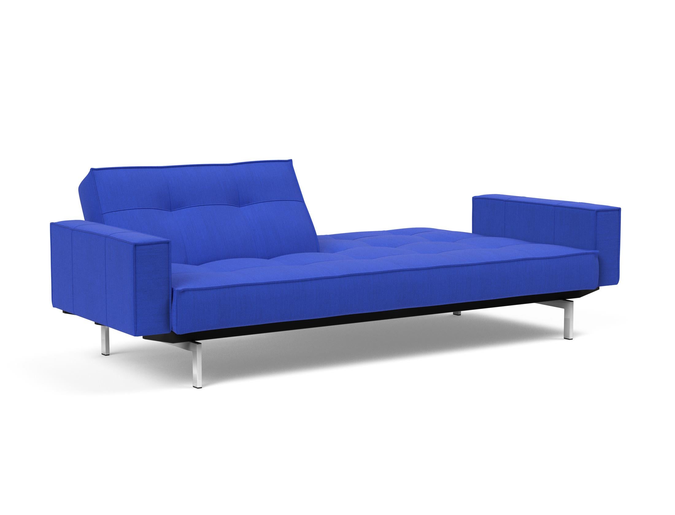 Entdecken Sie das Splitback Sofabett 115 Chrom mit Armlehnen von Innovation Living – ein elegantes und funktionales Möbelstück für jeden Raum.