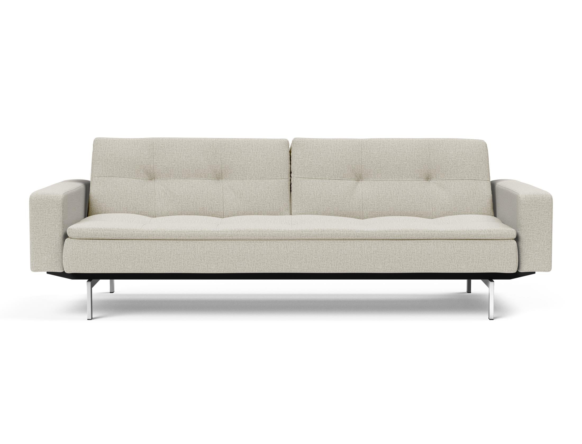 Das Dublexo Chrom Schlafsofa 115 mit Armlehnen vereint elegantes Design und Funktionalität, ideal für Gästezimmer und entspannte Abende.