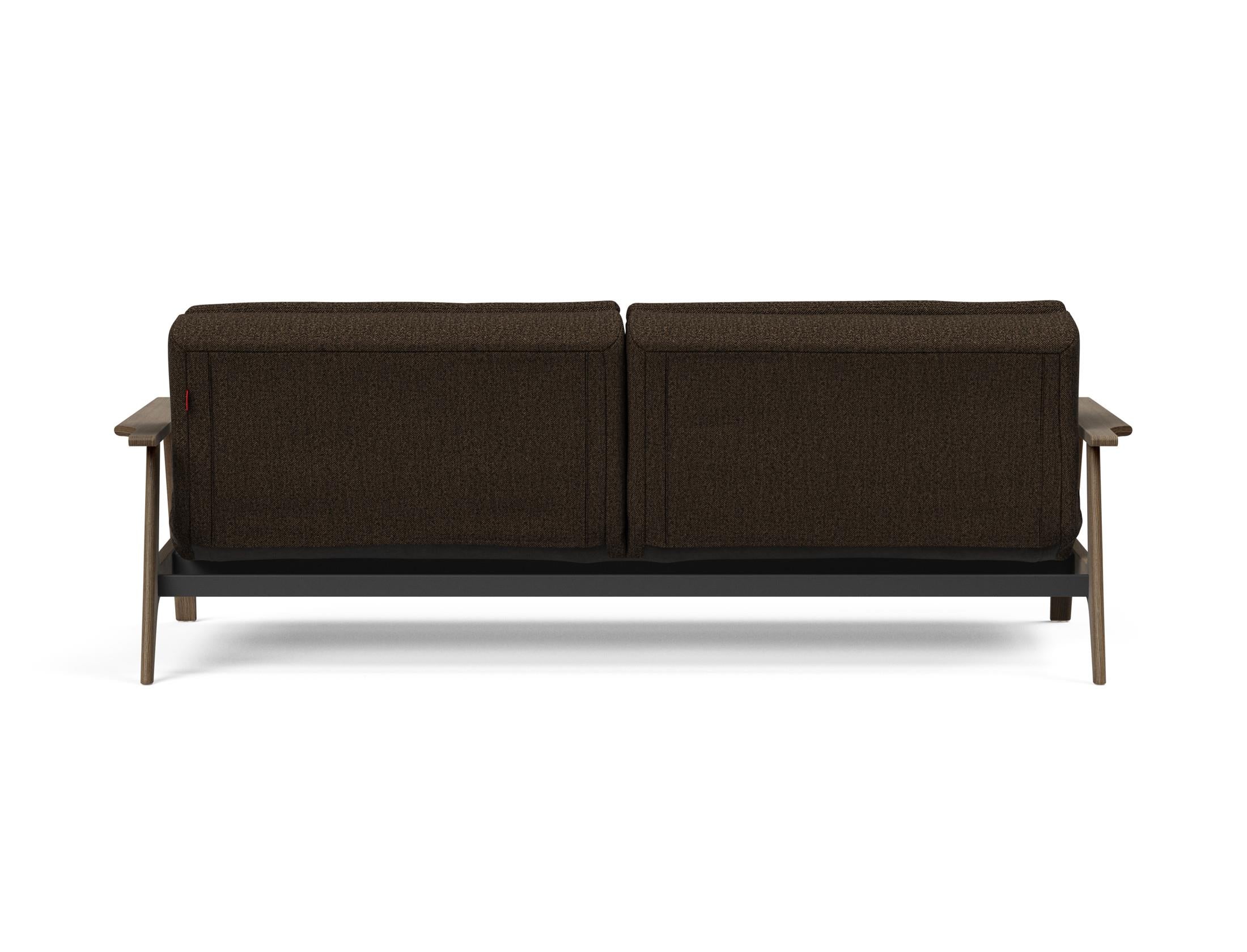Entdecken Sie das stilvolle Dublexo Frej Schlafsofa 115 in eleganter Rauch-Eiche – ideal für gemütliche Nächte und modernes Design.