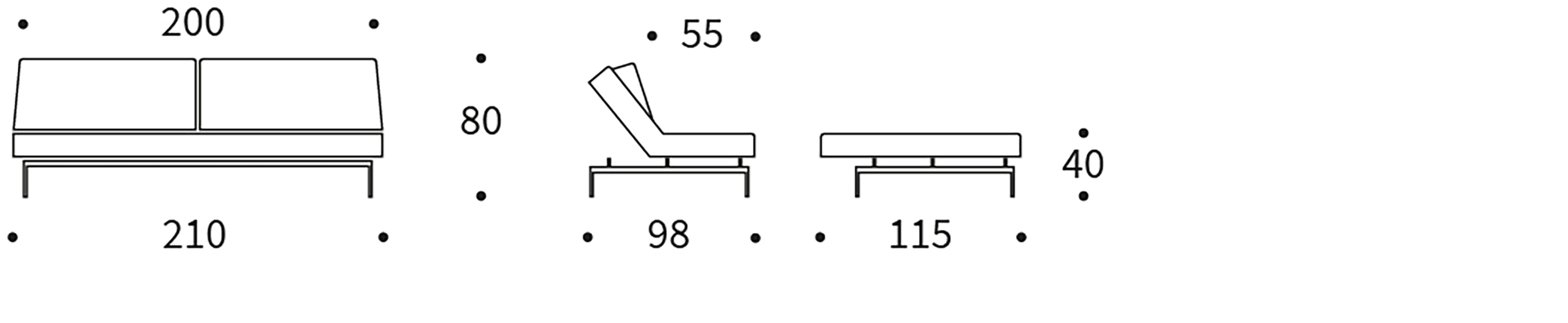 Das ILB 200 Schlafsofa von Innovation Living vereint elegantes Design mit Funktionalität – ideal für Gäste und entspannte Abende.