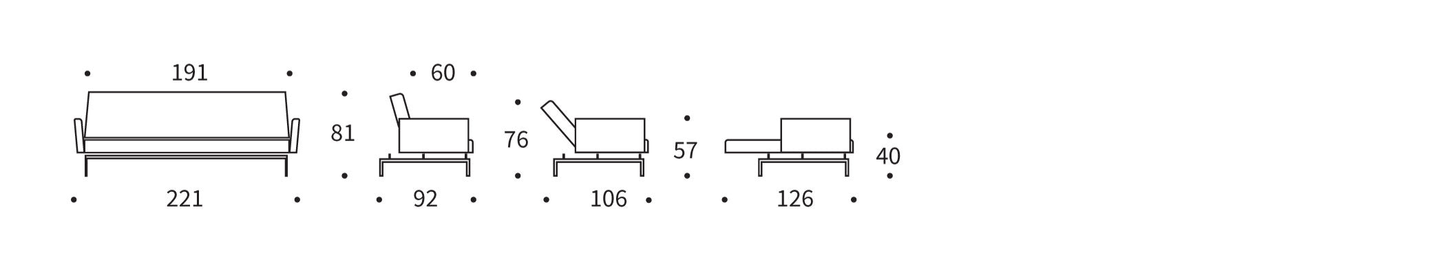 Entdecken Sie das Jillis Schlafsofa mit Armlehnen von Innovation Living – eine harmonische Verbindung aus elegantem Design, Komfort und praktischer Nutzung für jeden Raum.