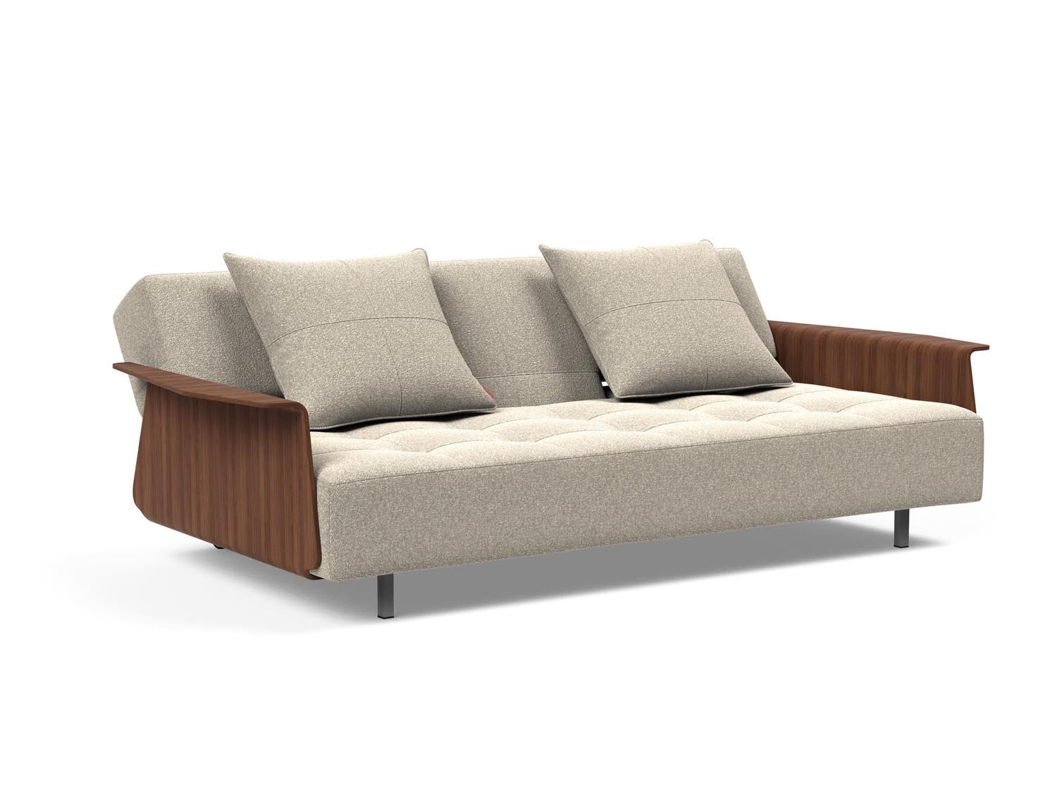 Entdecken Sie das Long Horn D.E.L. Schlafsofa mit Armlehnen von Innovation Living – eine perfekte Kombination aus Komfort und modernem Design für Ihr Zuhause.