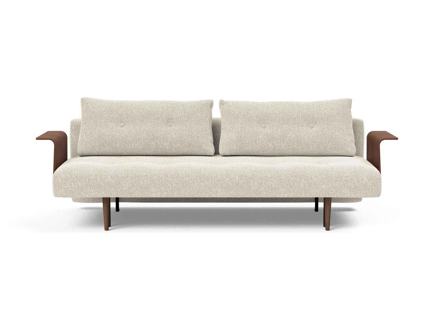 Recast Schlafsofa 140 Dunkel Styletto: Stilvolles Schlafsofa mit Armlehnen, ideal für gemütliche Nächte und modernes Wohndesign.