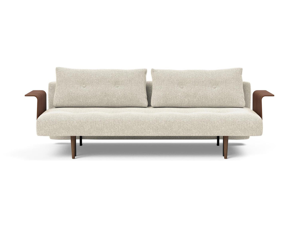 Recast Schlafsofa 140 Dunkel Styletto mit Armlehnen in 357 Taura Off White präsentiert im Onlineshop von KAQTU Design AG. Bettsofa ist von Innovation Living
