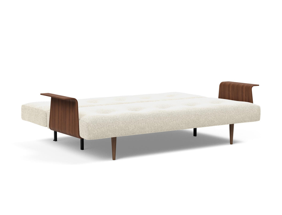 Recast Schlafsofa 140 Dunkel Styletto mit Armlehnen in 357 Taura Off White präsentiert im Onlineshop von KAQTU Design AG. Bettsofa ist von Innovation Living