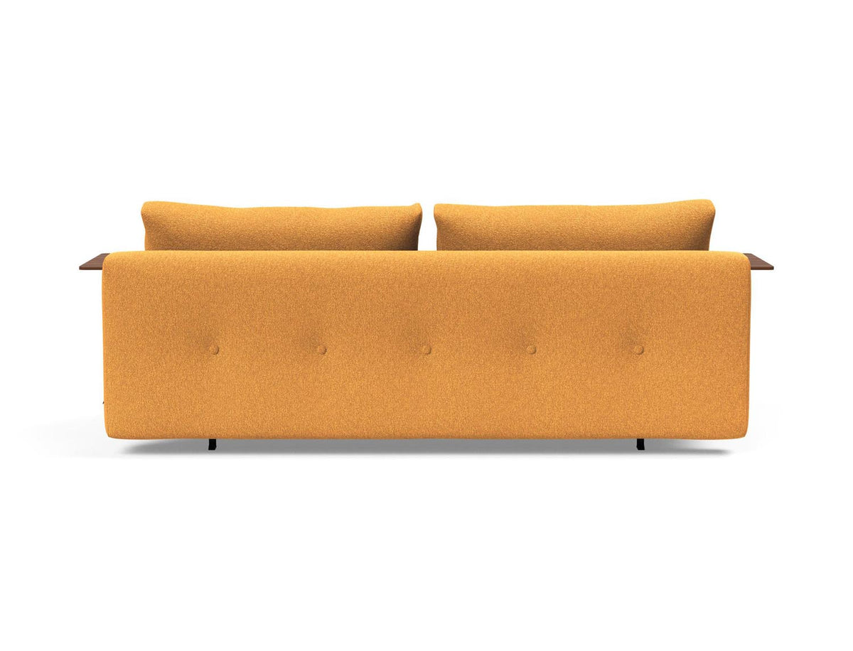 Recast Schlafsofa 140 Dunkel Styletto mit Armlehnen in 536 Bouclé Ochre präsentiert im Onlineshop von KAQTU Design AG. Bettsofa ist von Innovation Living