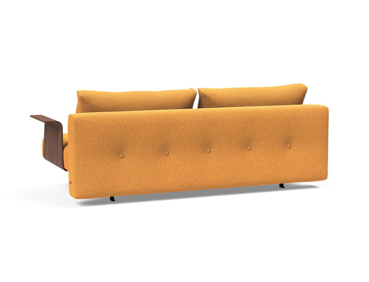 Recast Schlafsofa 140 Dunkel Styletto mit Armlehnen in 536 Bouclé Ochre präsentiert im Onlineshop von KAQTU Design AG. Bettsofa ist von Innovation Living