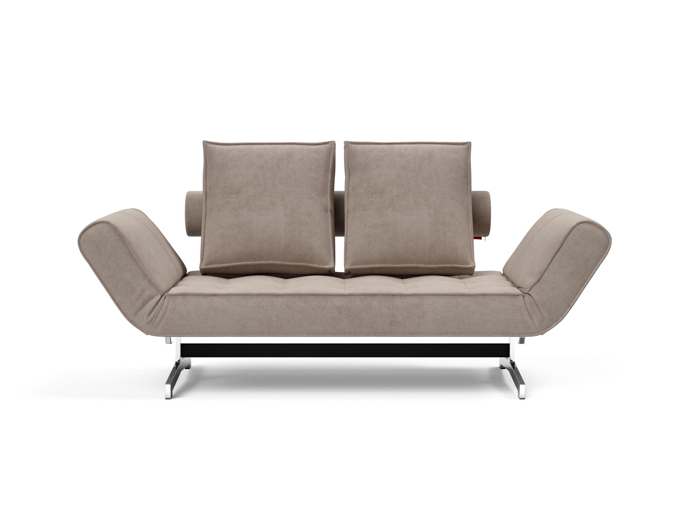 Entdecken Sie das Ghia Klappsofa 80 Chrom von Innovation Living – ein elegantes, funktionales Sofa, das sich mühelos in ein komfortables Bett verwandelt.