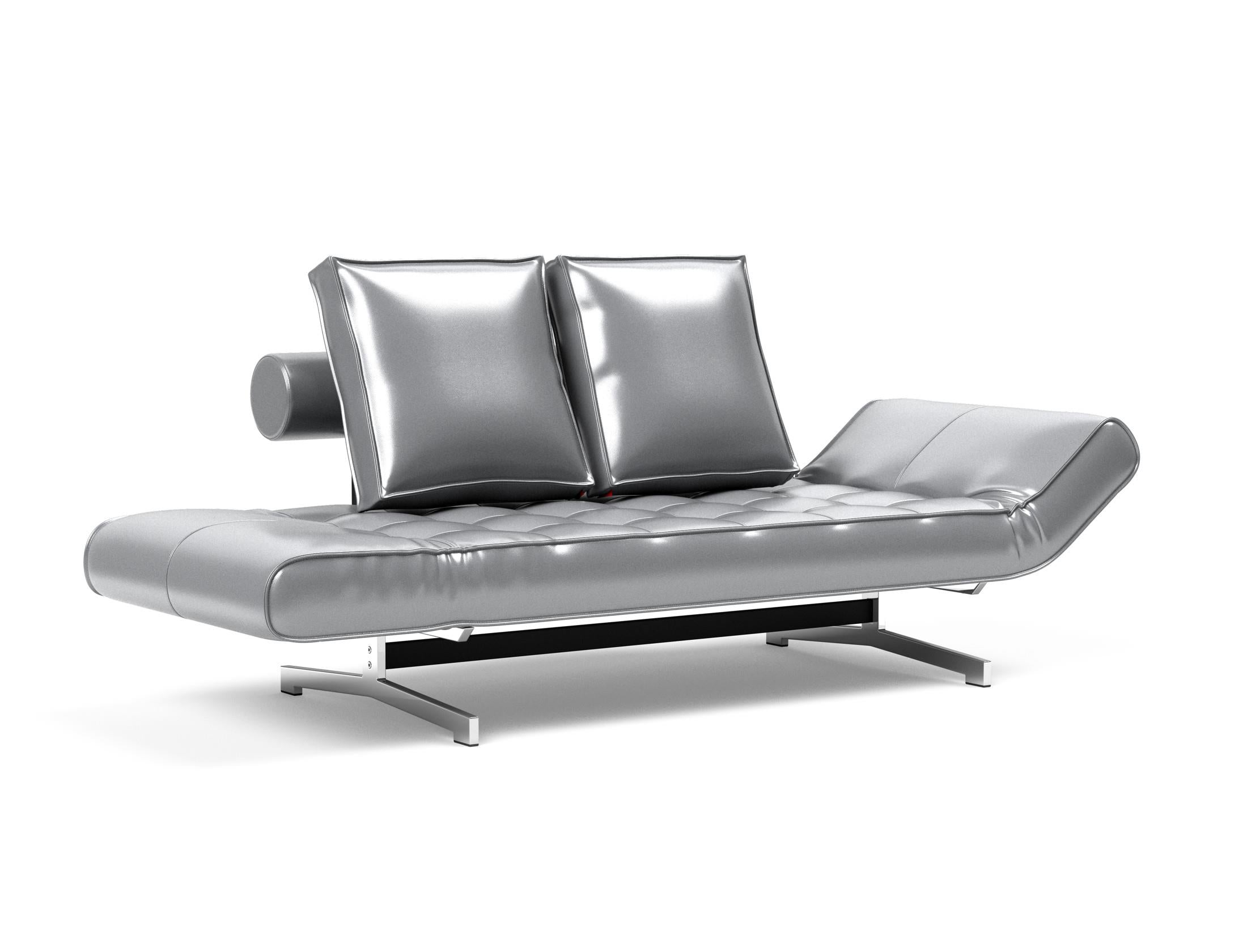 Erleben Sie das Ghia Klappsofa 80 Chrom von Innovation Living – stilvoll, platzsparend und perfekt für Gästeübernachtungen in modernen Wohnräumen.