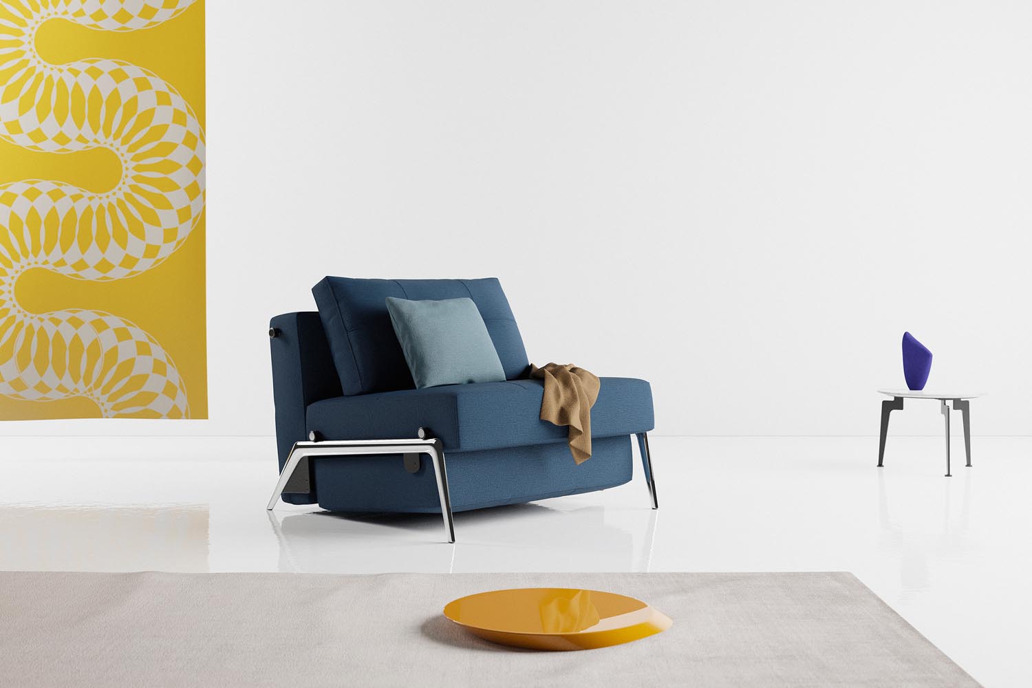 Erleben Sie den Cubed Sessel 90 von Innovation Living: Ein stilvoller, kompakter Sessel mit Bettfunktion und praktischem Stauraum für Ihr Zuhause.