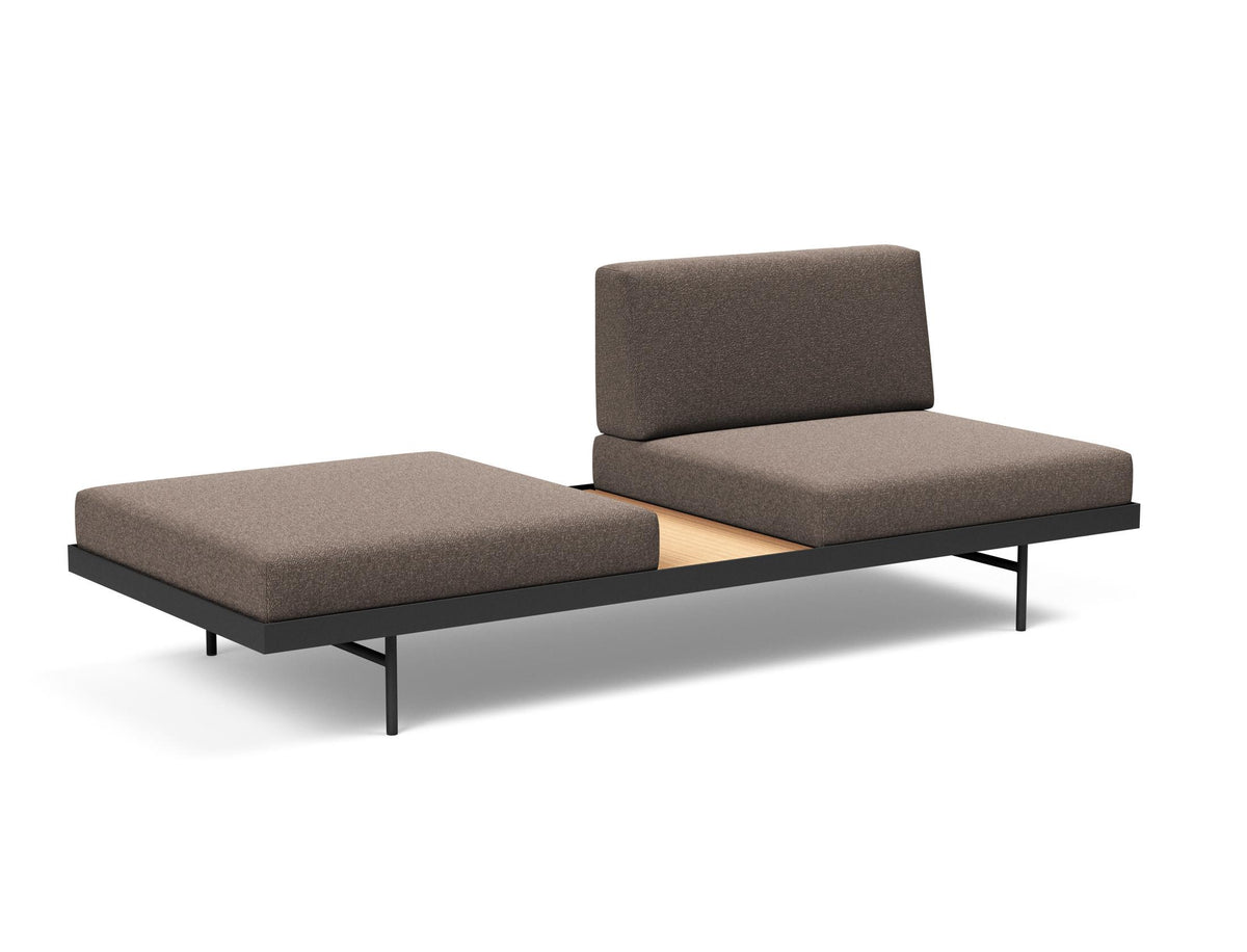 Puri Klappsofa mit Tisch in 530 Bouclé Taupe präsentiert im Onlineshop von KAQTU Design AG. Bettsofa ist von Innovation Living