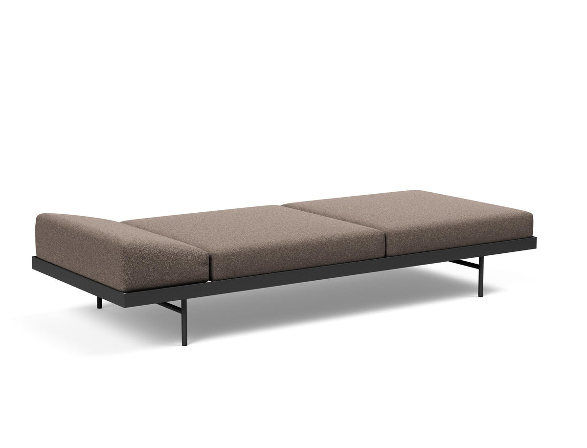 Puri Klappsofa mit Tisch in 530 Bouclé Taupe präsentiert im Onlineshop von KAQTU Design AG. Bettsofa ist von Innovation Living