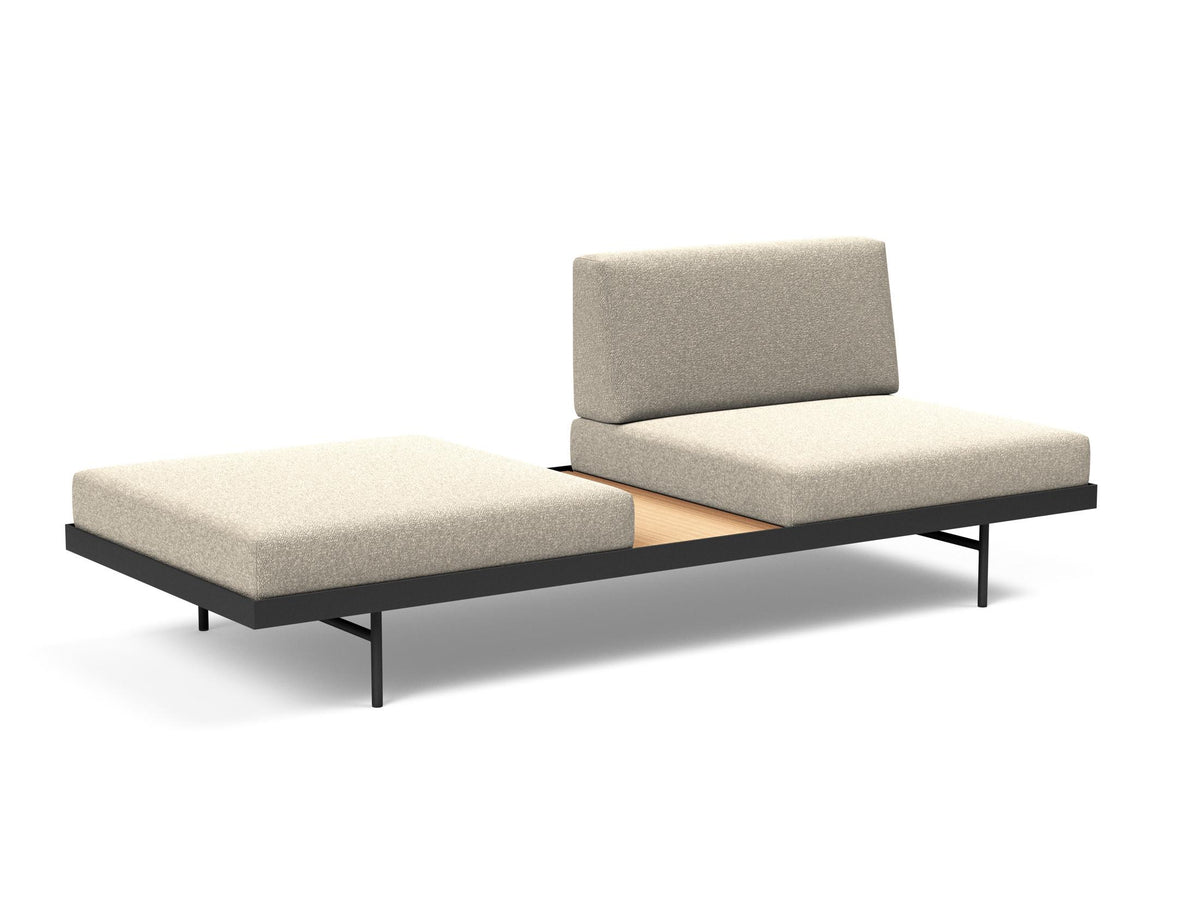 Puri Klappsofa mit Tisch in 539 Bouclé Beige präsentiert im Onlineshop von KAQTU Design AG. Bettsofa ist von Innovation Living