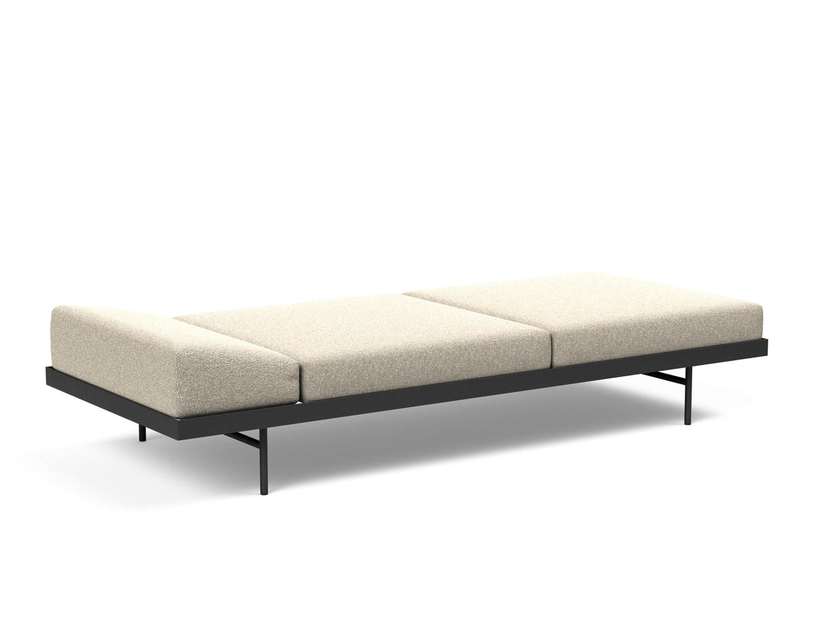 Puri Klappsofa mit Tisch in 539 Bouclé Beige präsentiert im Onlineshop von KAQTU Design AG. Bettsofa ist von Innovation Living